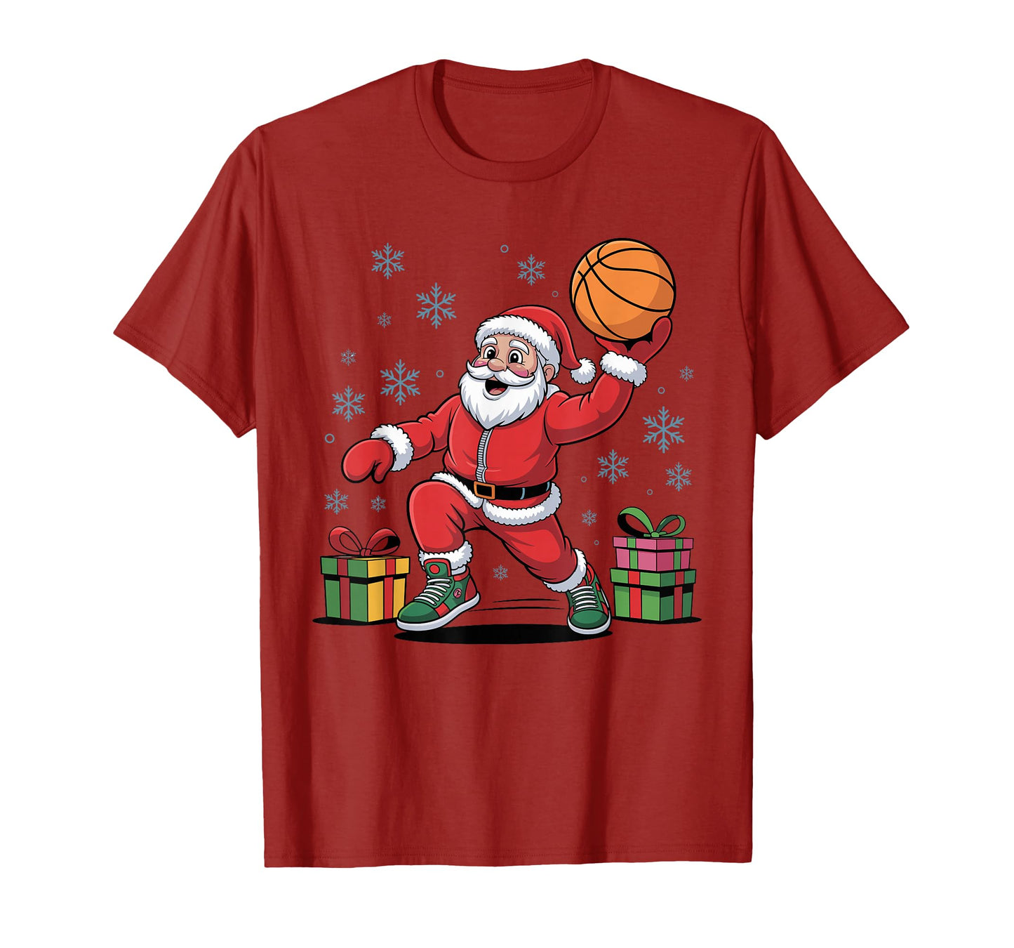 Funny Santa Playing Basketball Holiday Christmas Xmas Pajama T-Shirt