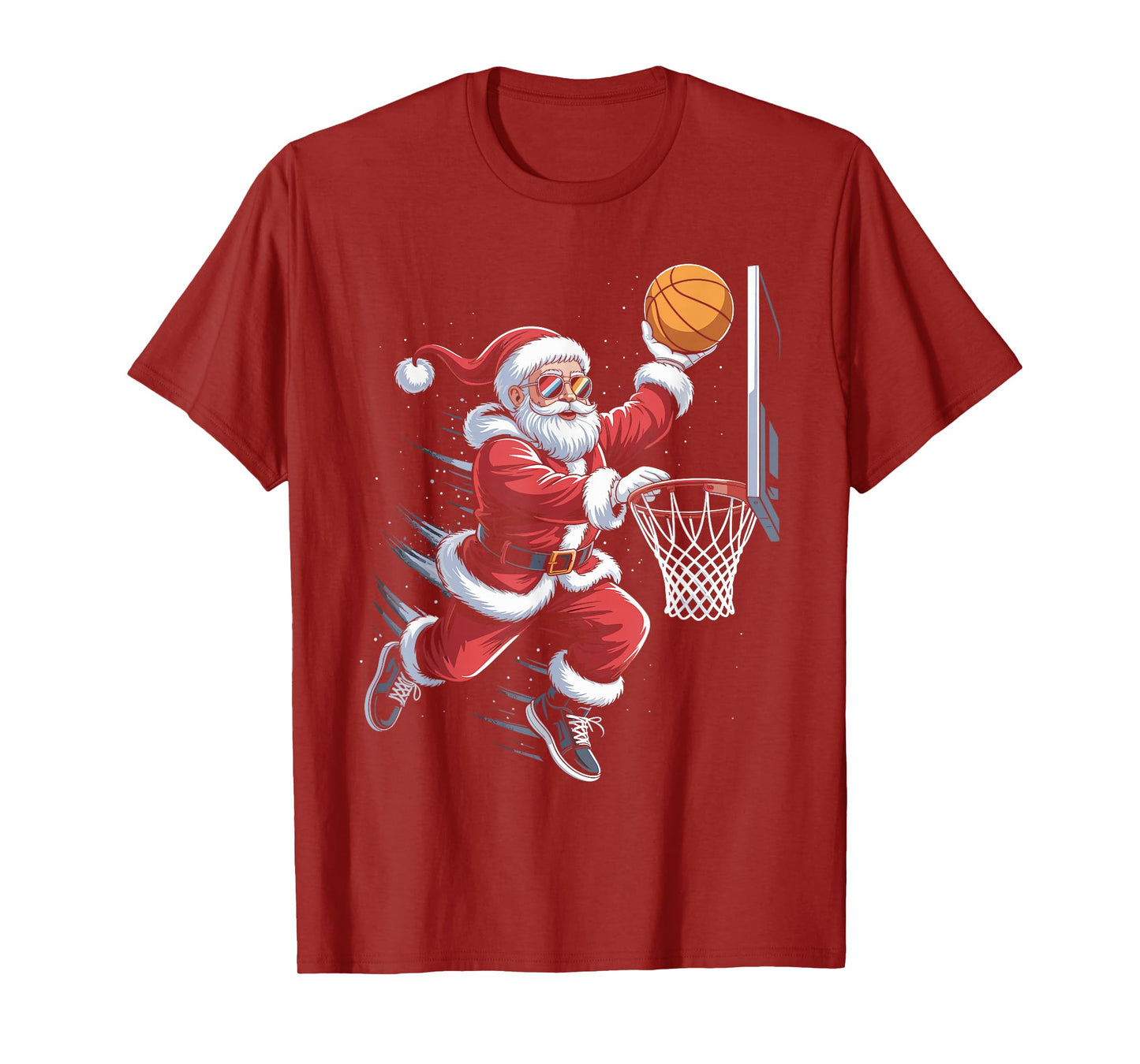 Funny Santa Claus Basketball Player Christmas for Kids Men T-Shirt