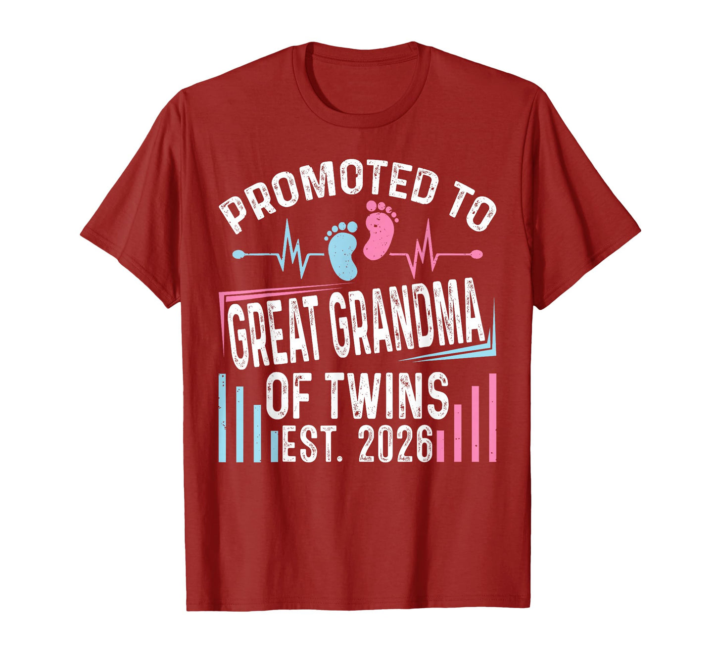 Promoted to Great Grandma of Twins Est 2026 Baby Shower T-Shirt
