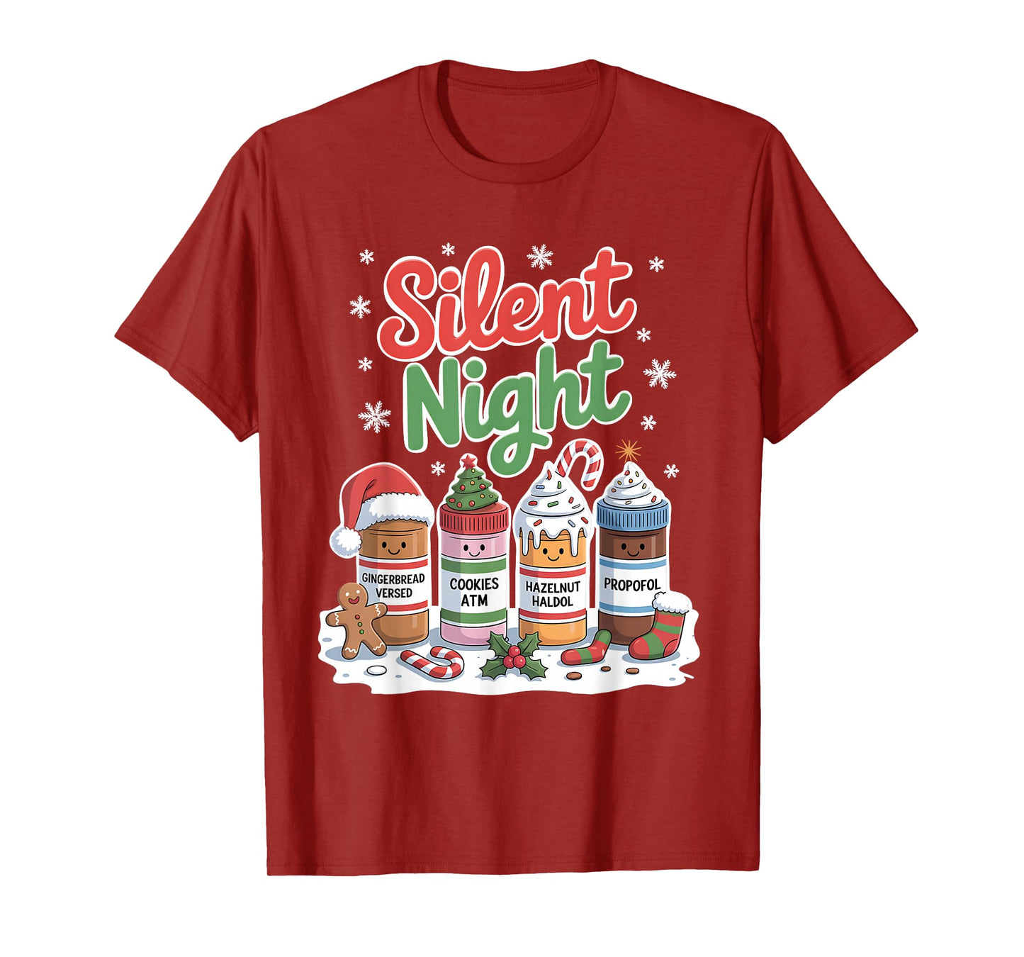 Silent Night Funny Nurse Christmas Medical Holiday Humor T-Shirt