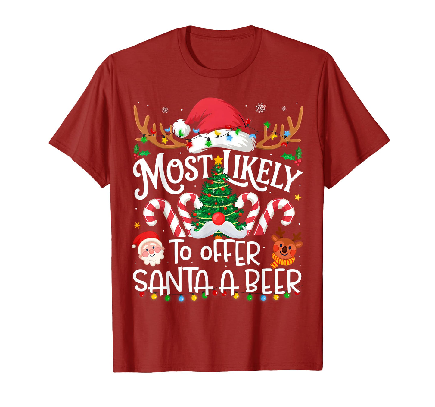 Most Likely to Offer Santa A Beer Family Matching Christmas T-Shirt