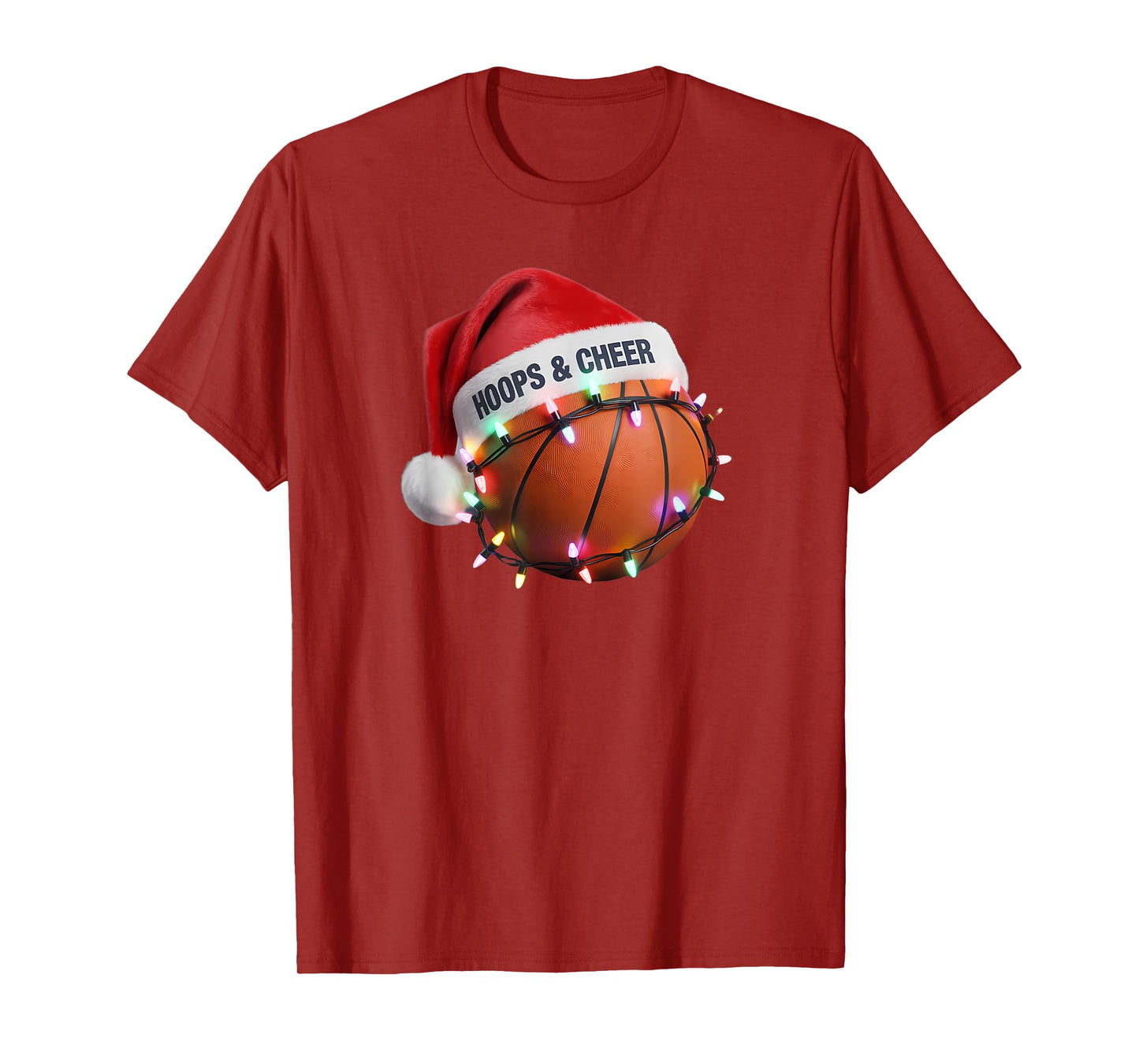 Hoops and Cheer Funny Basketball Christmas T-Shirt