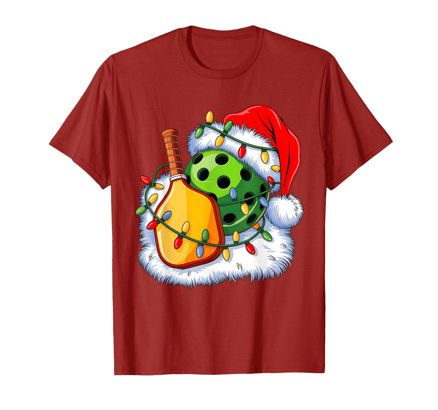 Christmas Pickleball Santa Xmas Pickleball Lover Men Boys T-Shirt