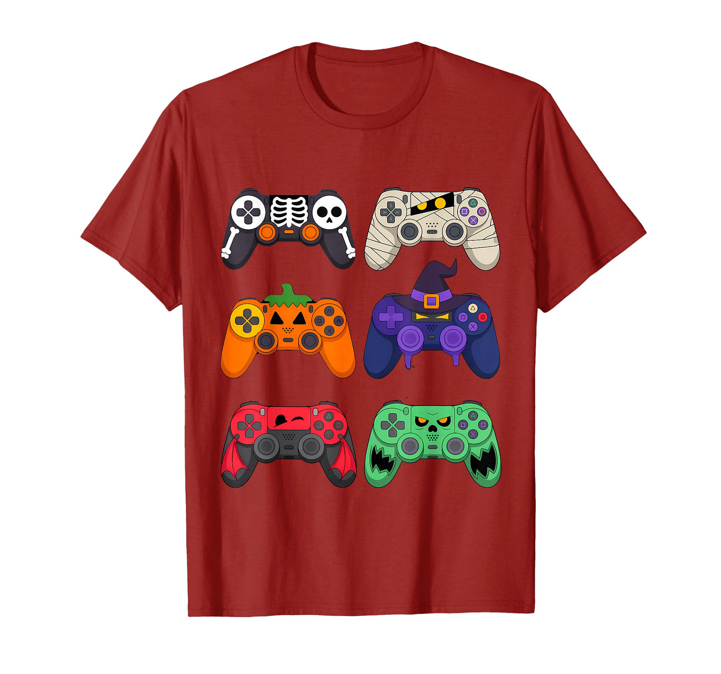 Halloween Gaming Controllers with Monster Faces T-Shirt