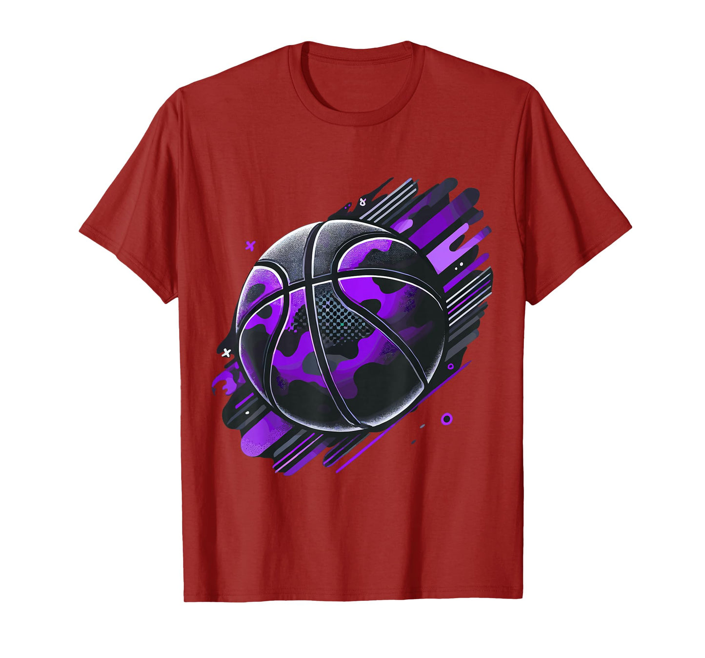 Magical and Funny Basketball Gifts Purple Camouflage T-Shirt