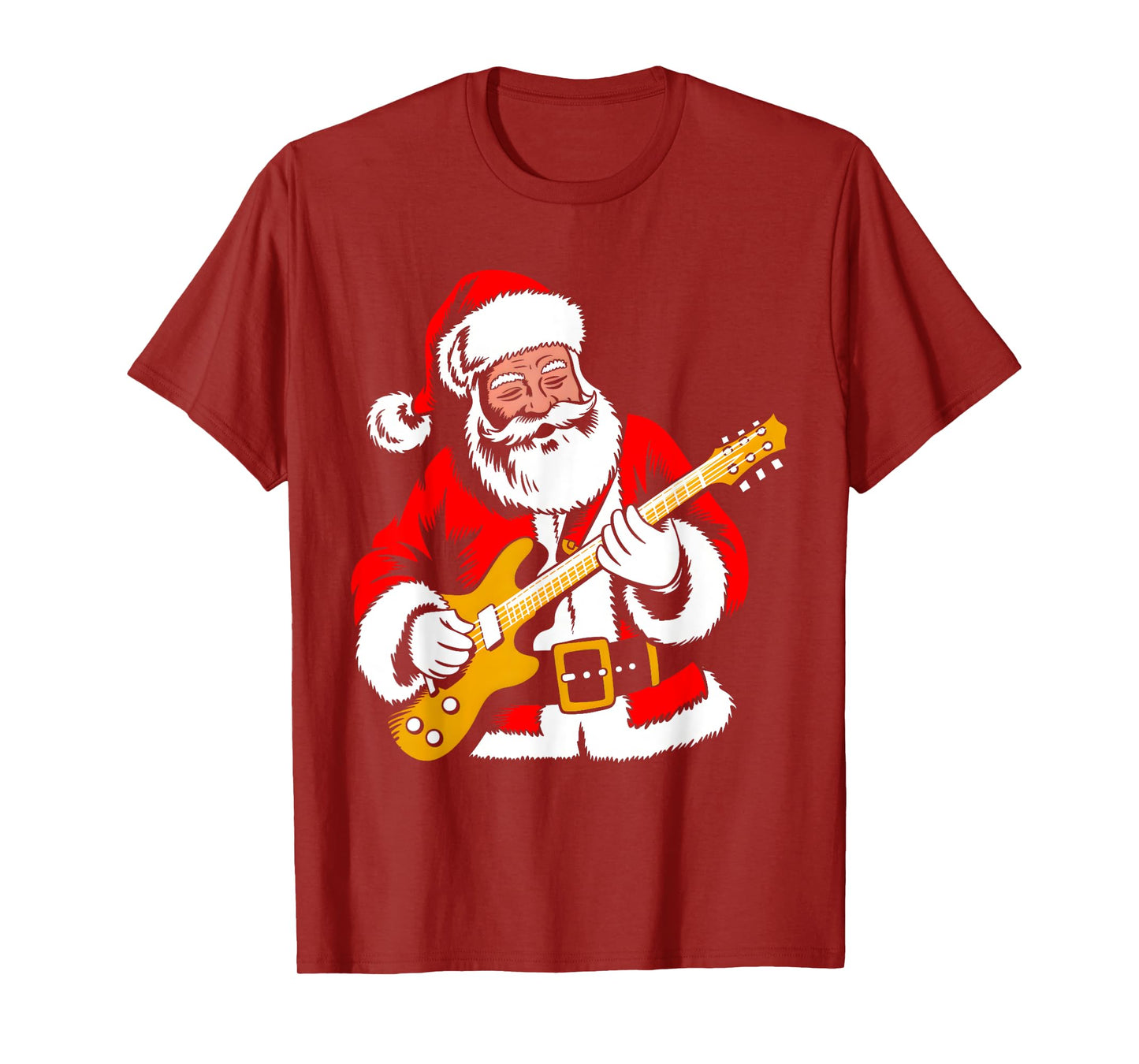 Santa Playing Guitar Rock Xmas Vibes Funny Christmas Pajama T-Shirt