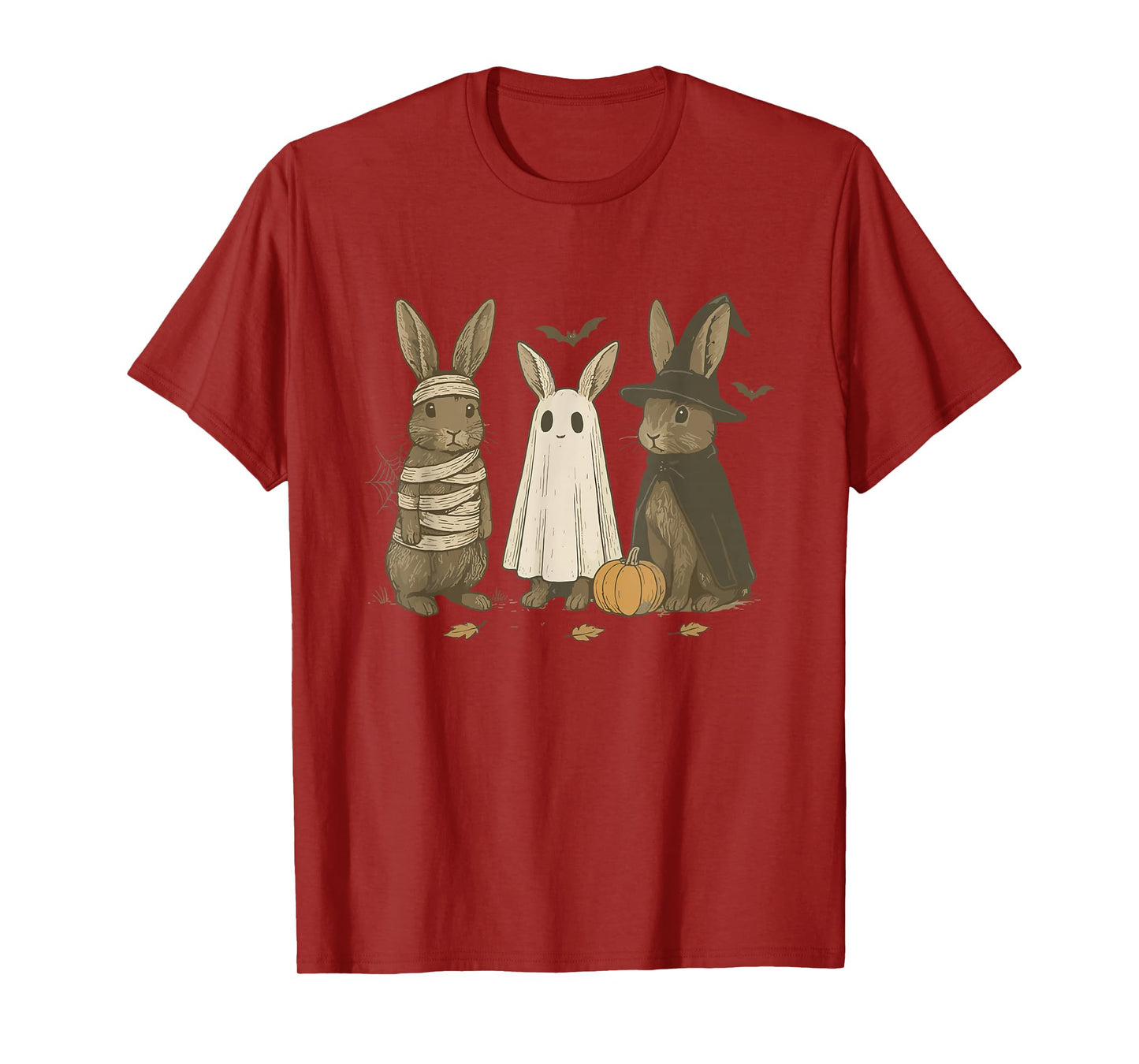 Fall Rabbit Ghost Halloween Spooky Witch Bunny Rabbit Farm T-Shirt