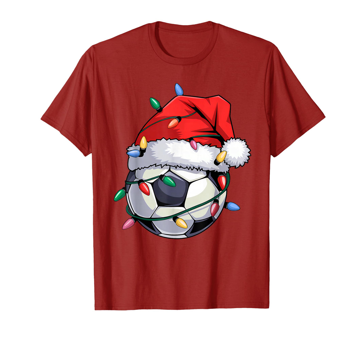 Soccer Xmas Santa Soccer Lover Christmas Men Boys Girls Kids T-Shirt