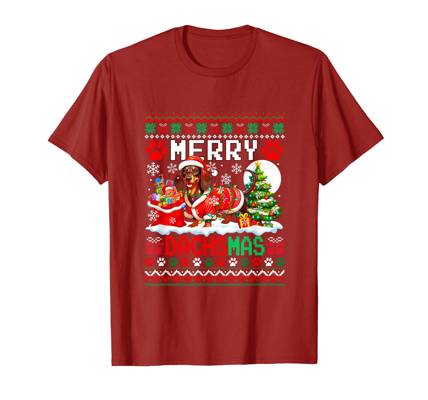 Merry Dachsmas Christmas Sweater Santa Dachshund Funny Owner T-Shirt