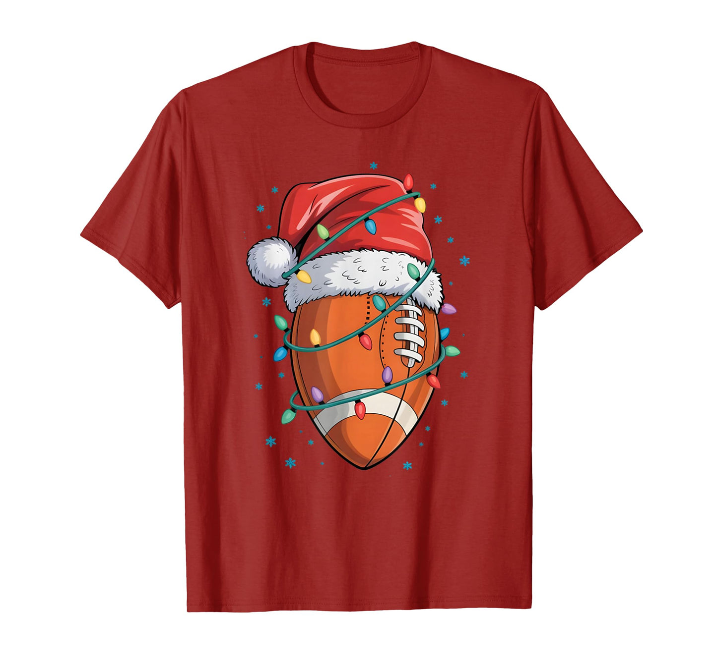 Santa Sports Design for Men Boys Christmas Football Player T-Shirt