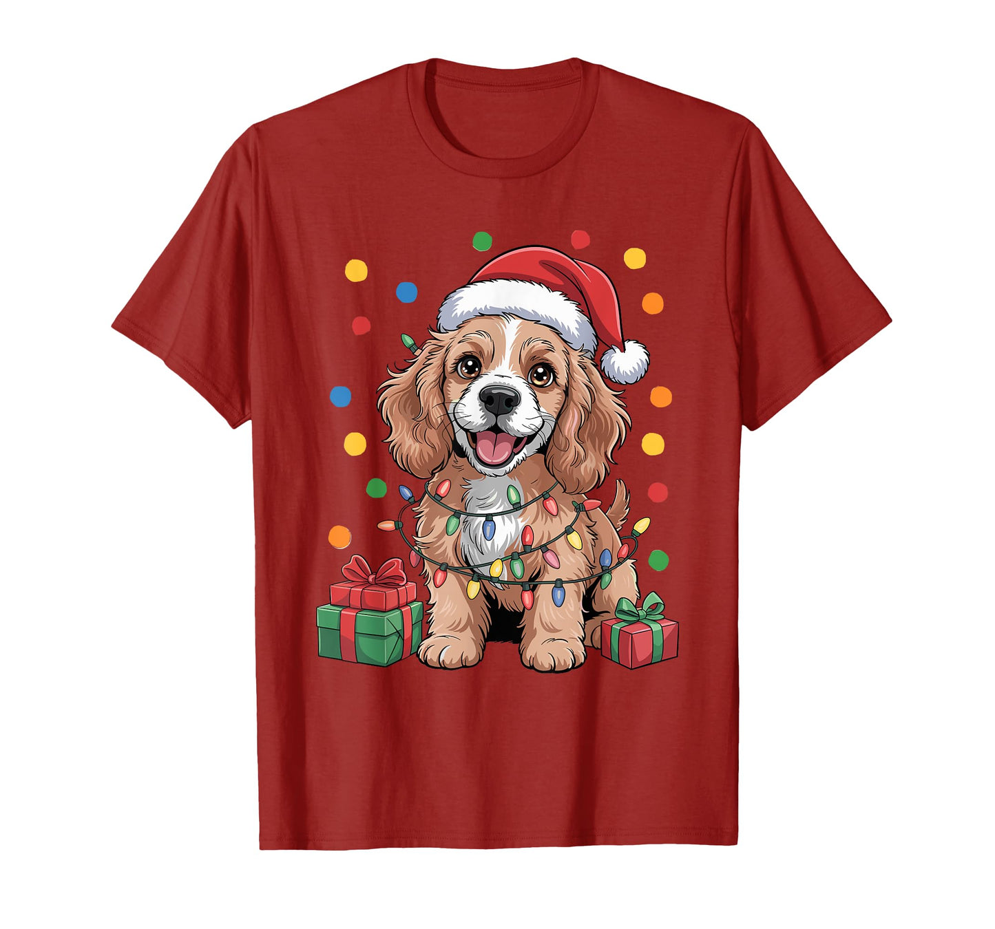 Cute Cocker Spaniel Christmas Design Funny Dog Lover Holiday T-Shirt