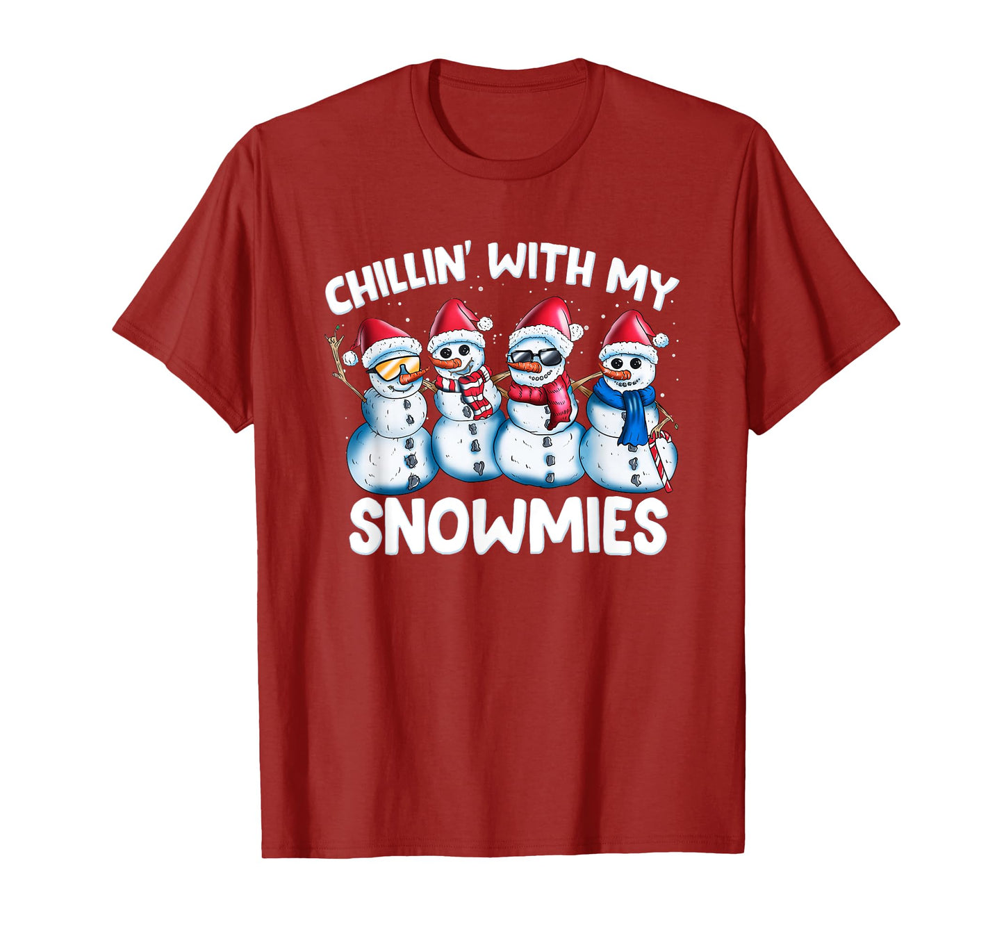 Chillin with My Snowmies Funny Snowman Christmas Boys Kids T-Shirt
