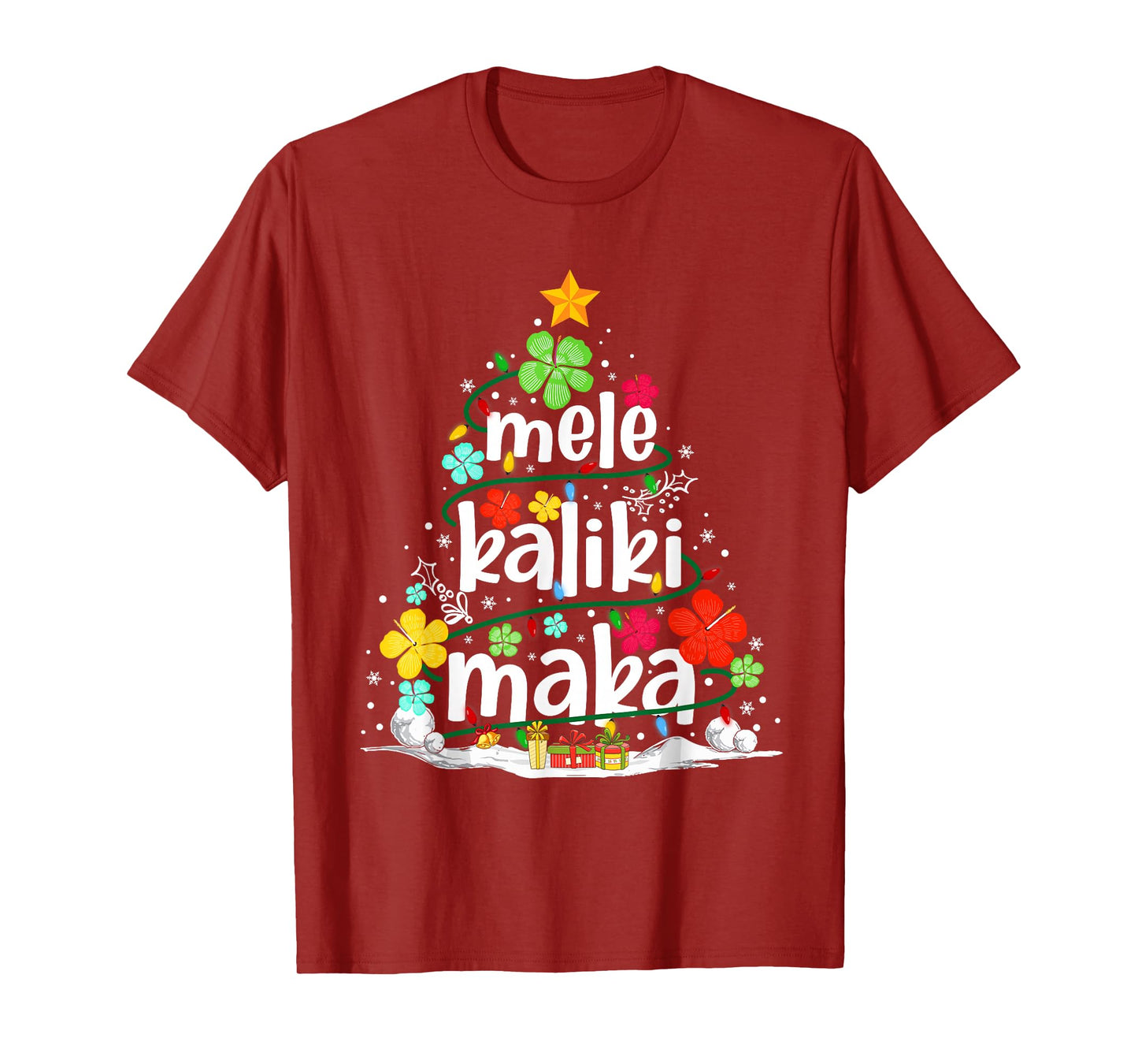 Mele Kalikimaka Tropical Christmas Hawaiian Santa Xmas Tree T-Shirt