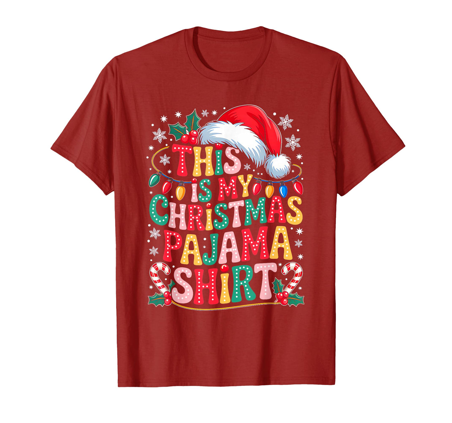 Groovy This is My Christmas Pajama Shirt Funny Xmas Family T-Shirt
