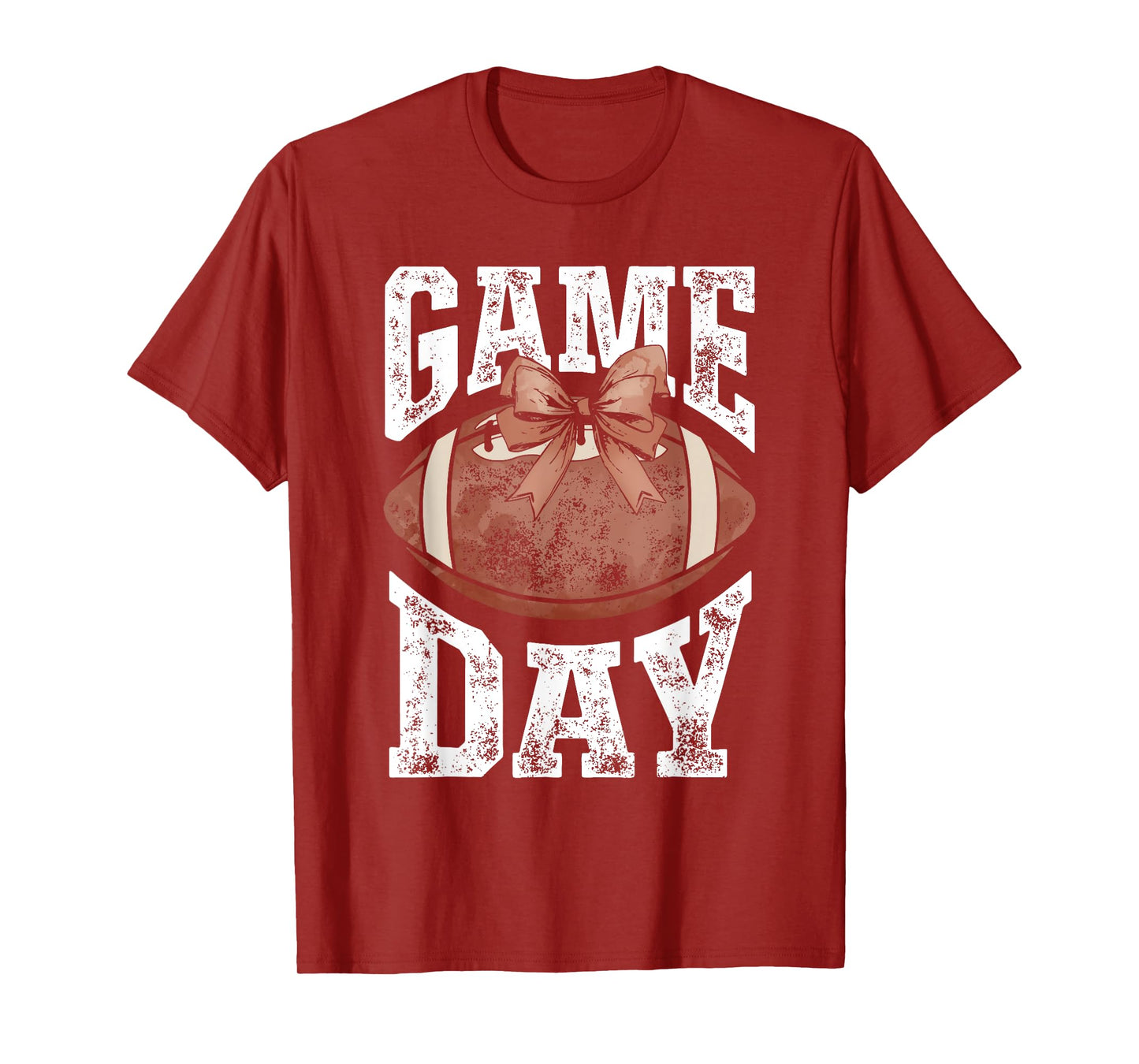 Game Day Football Season Football Bow Girls Women T-Shirt