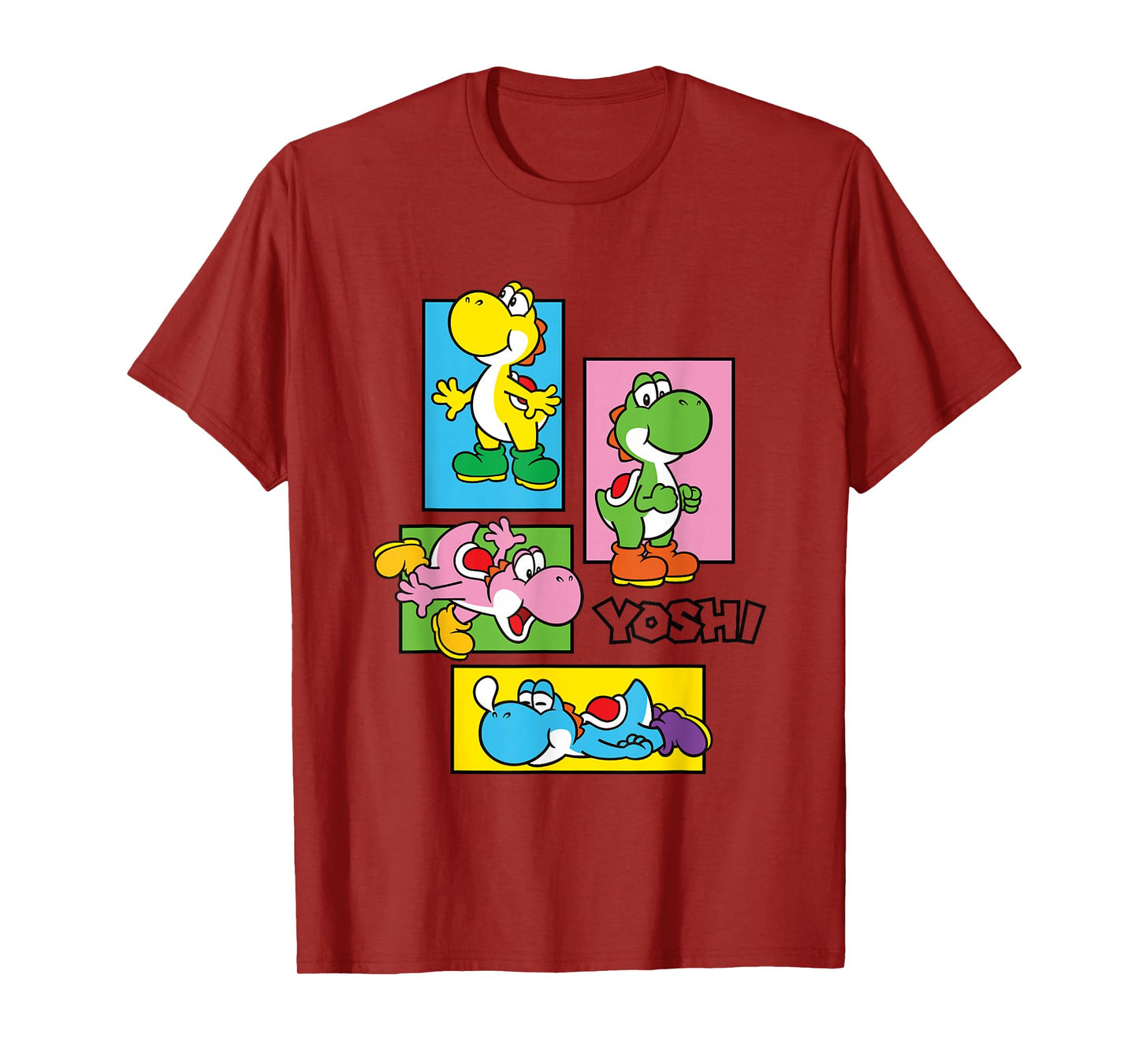 Super Mario Bros Yoshi Color Retro Expression Portraits T-Shirt