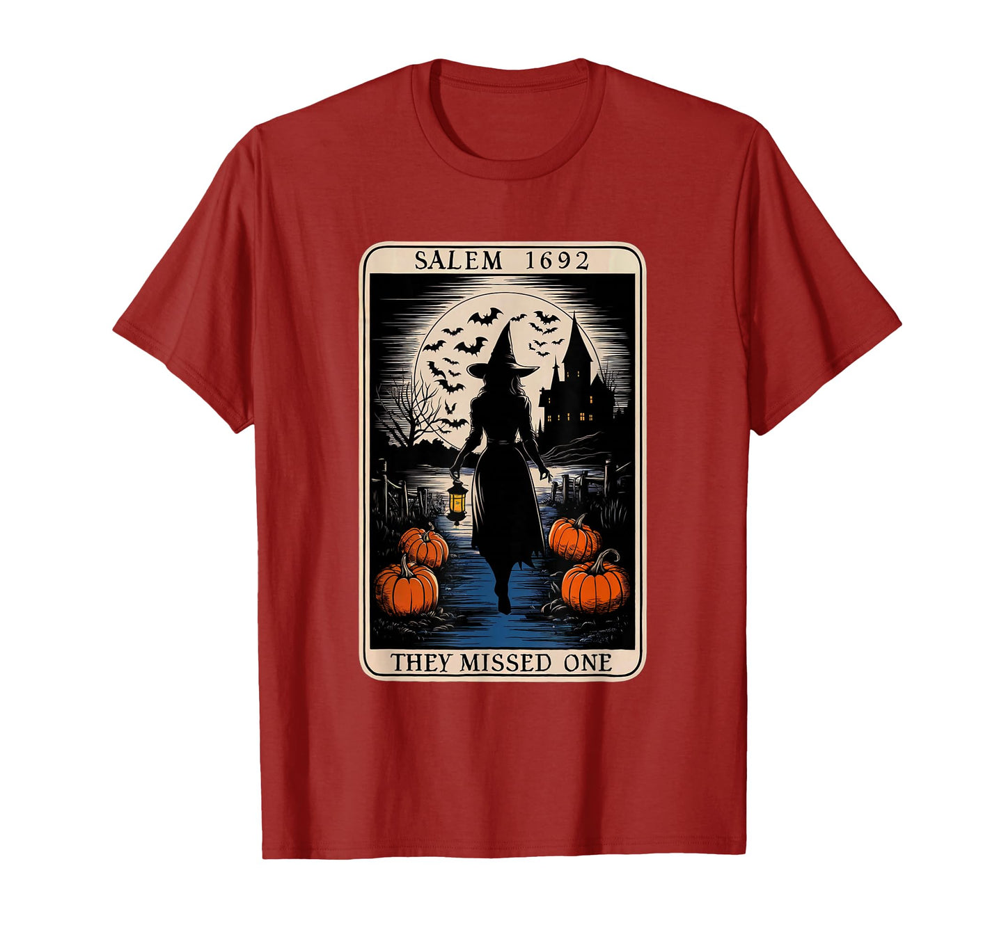 Salem 1692 They Missed One Halloween Tarot Card Witch Trials T-Shirt