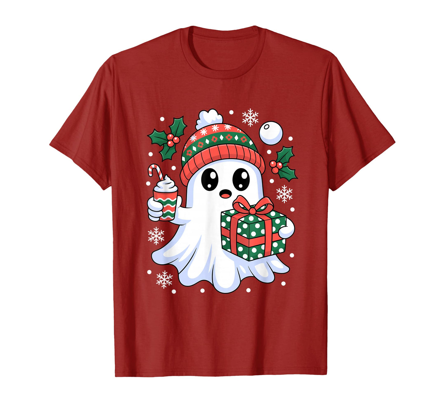 Ghost Christmas Santa Spooky Christmas Ghost Santa Christmas T-Shirt