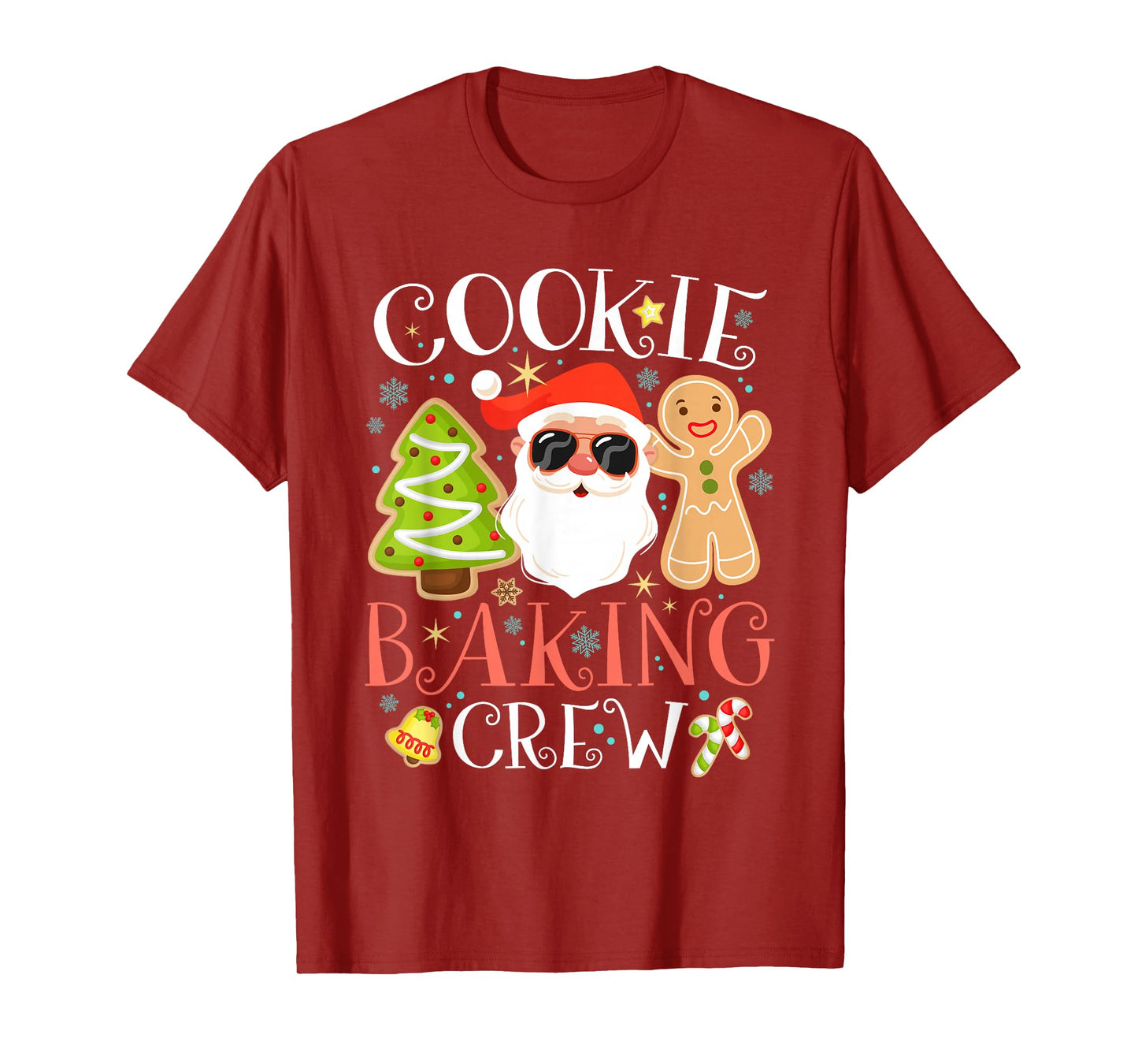 Cookie Baking Crew Christmas Gingerbread Santa Xmas Tree T-Shirt