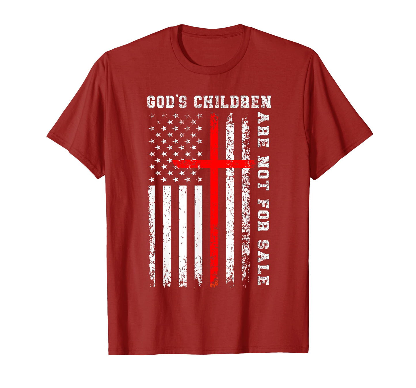 God's Children Are Not For Sale Christian USA Flag T-Shirt