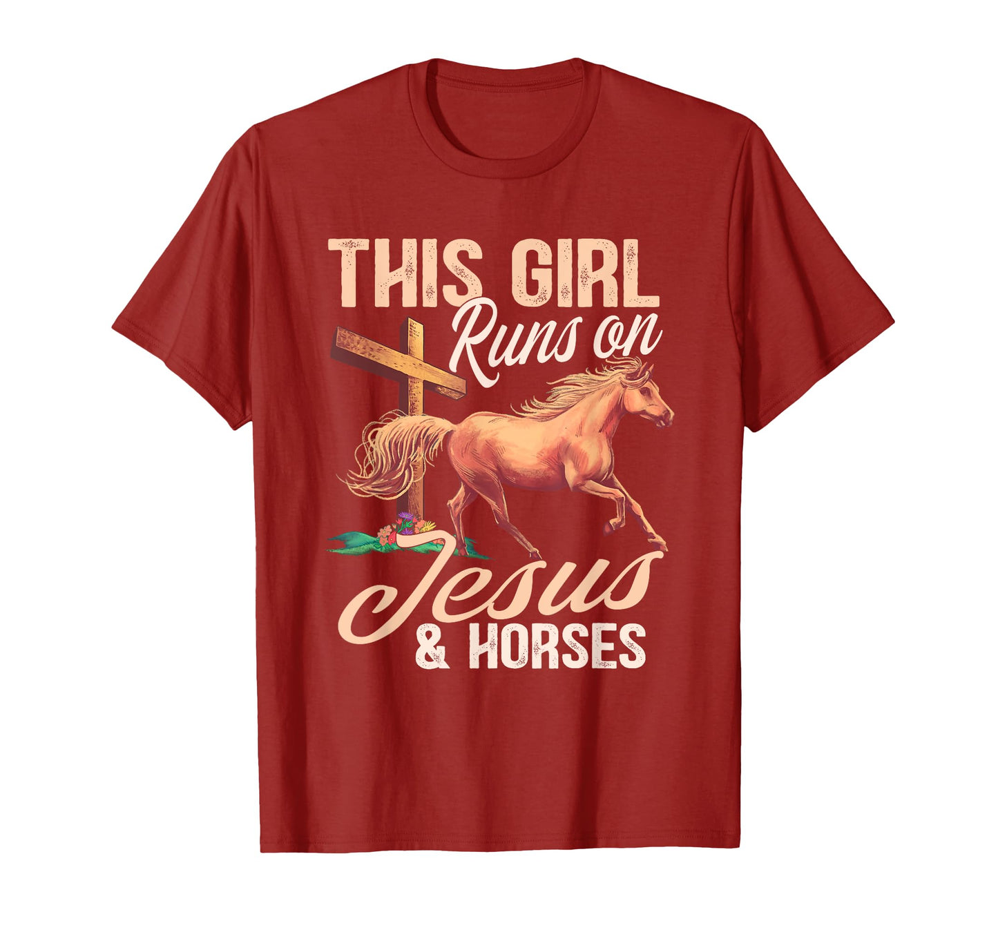 This girl runs on jesus and horses T-Shirt