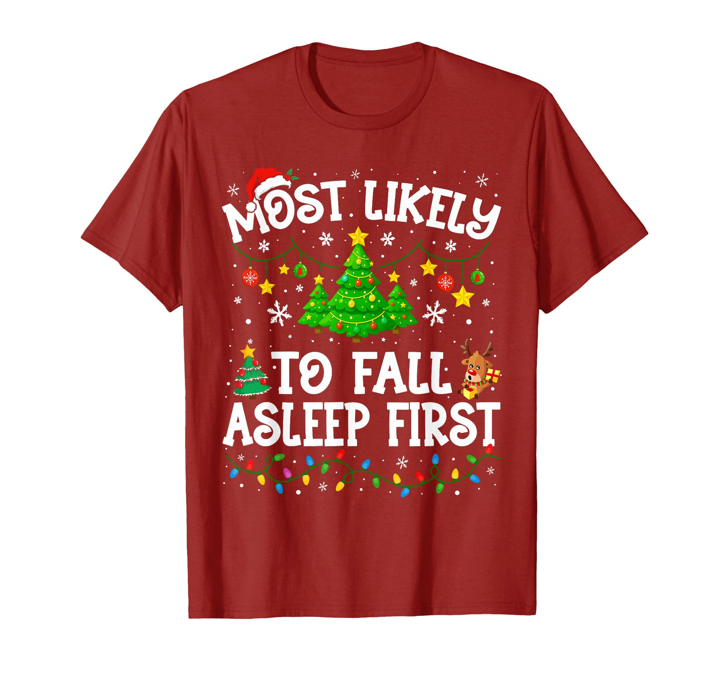 Most Likely to Fall Asleep First Christmas Family Matching T-Shirt