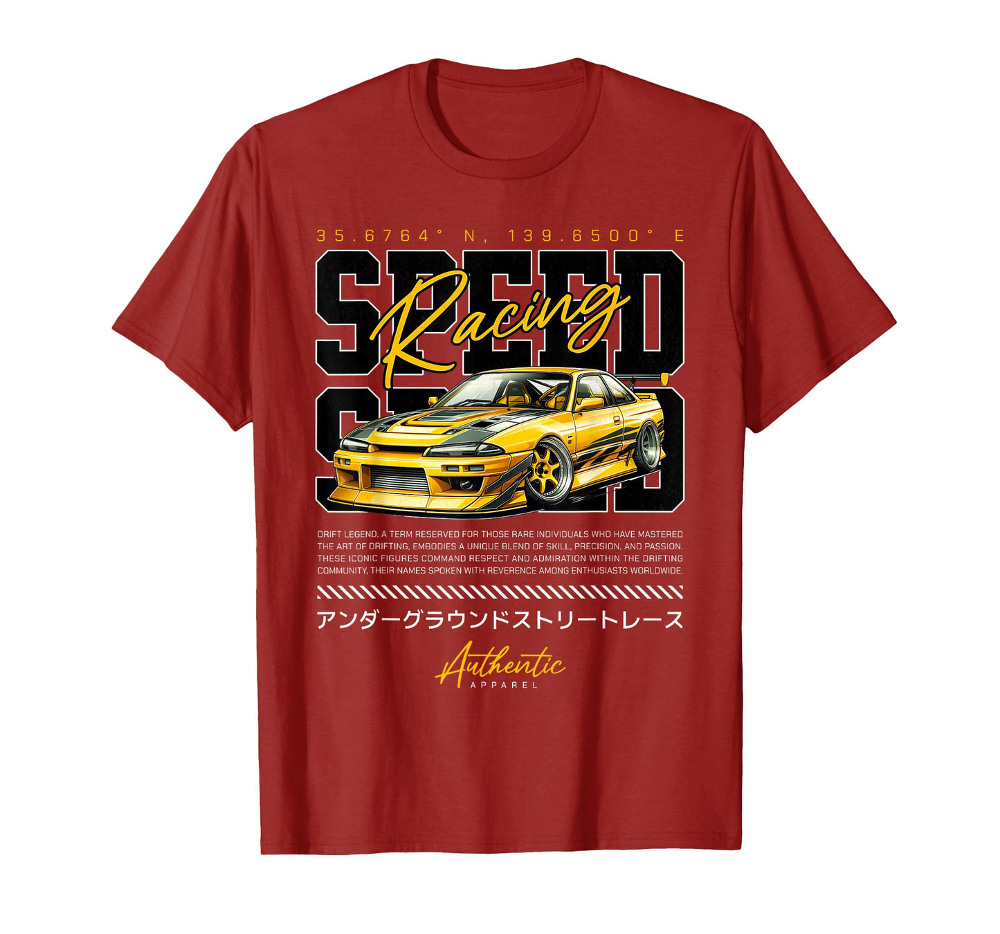 Speed Retro Vintage Japanese JDM Tokyo Japan Drift Race Car T-Shirt