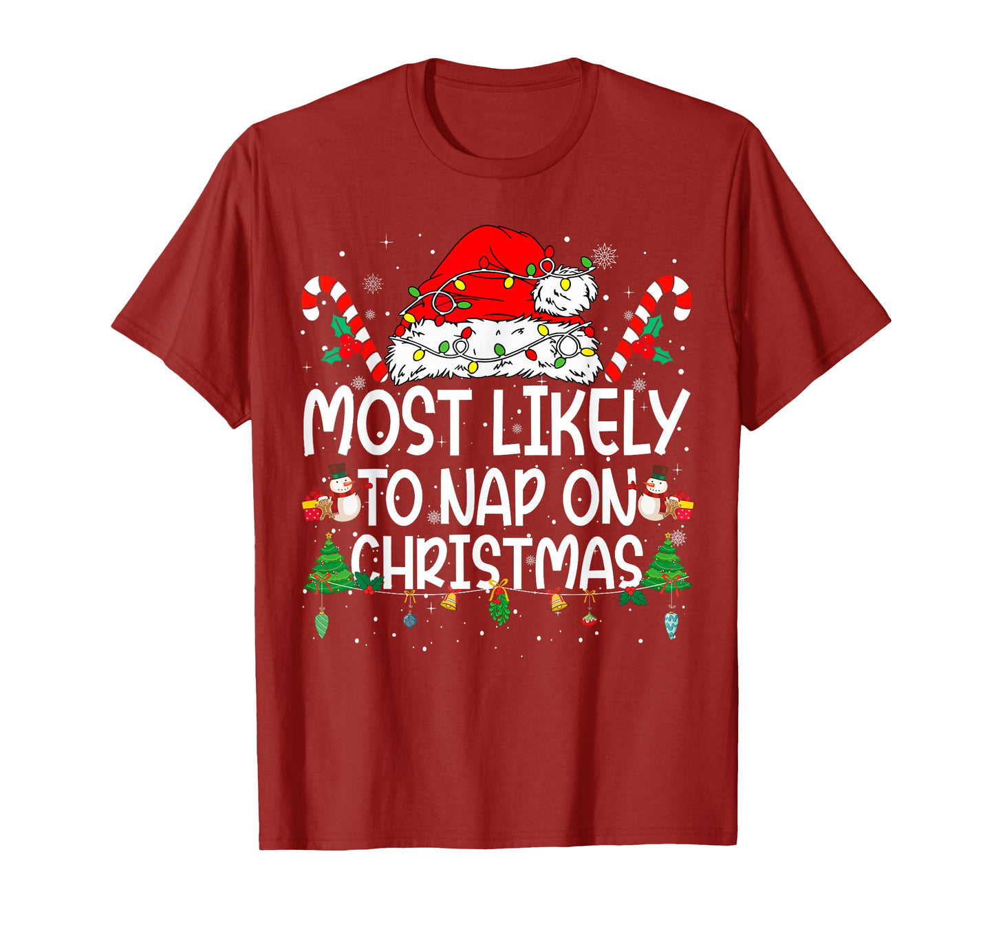 Family Matching Xmas Most Likely to Nap On Christmas T-Shirt