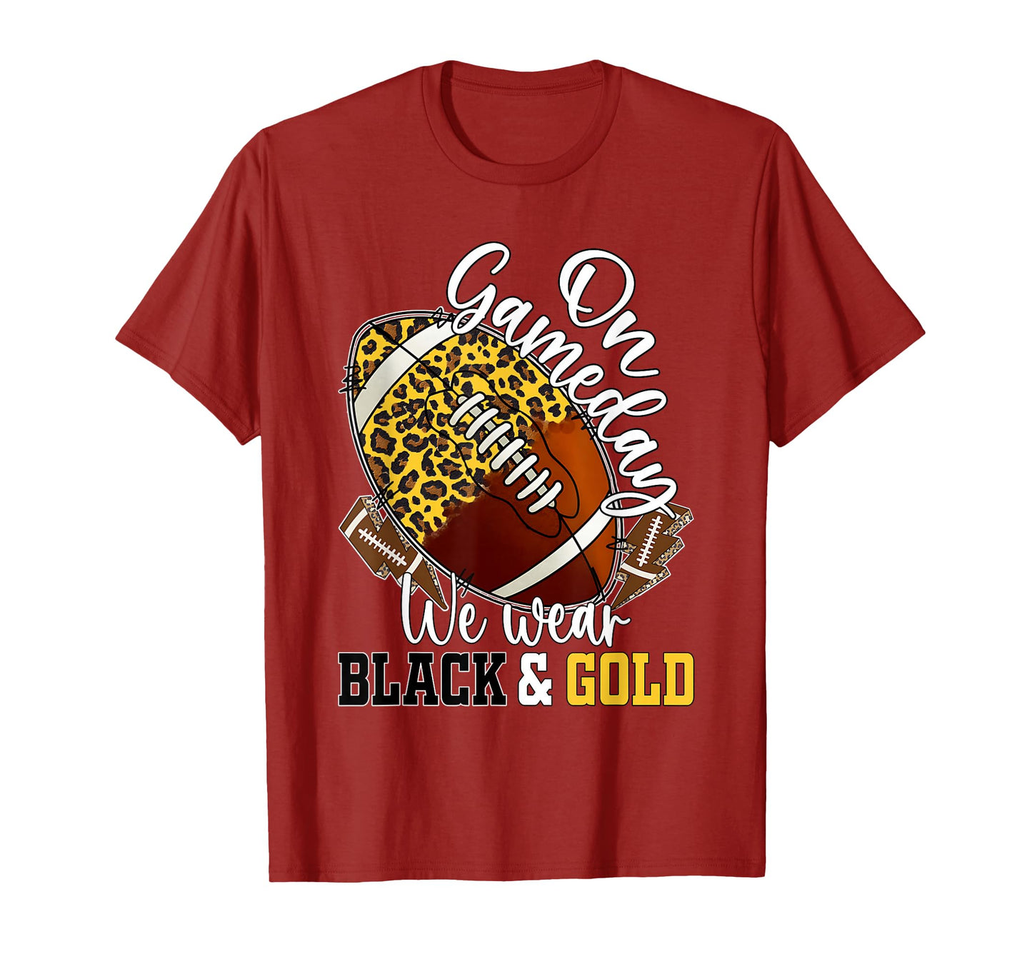 On Gameday Football We Wear Black And Gold School Spirit T-Shirt