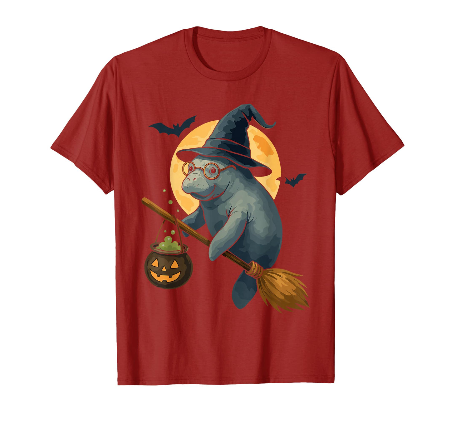 Manatee Witch Costume Women Kids Trick or Treat Witch Broom T-Shirt