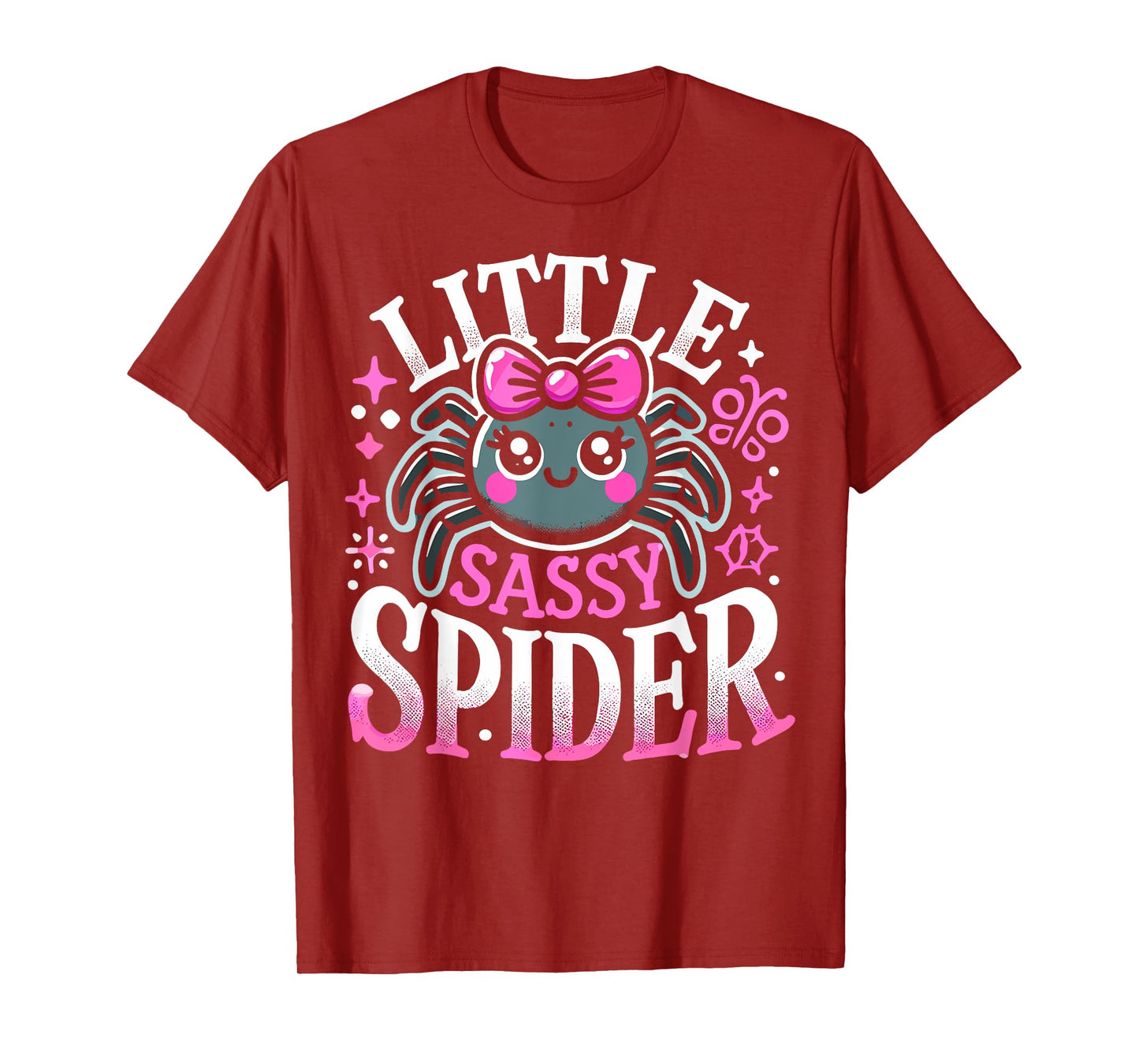 Kids Little Sassy Spider Girls Cute Spider Halloween Decor T-Shirt