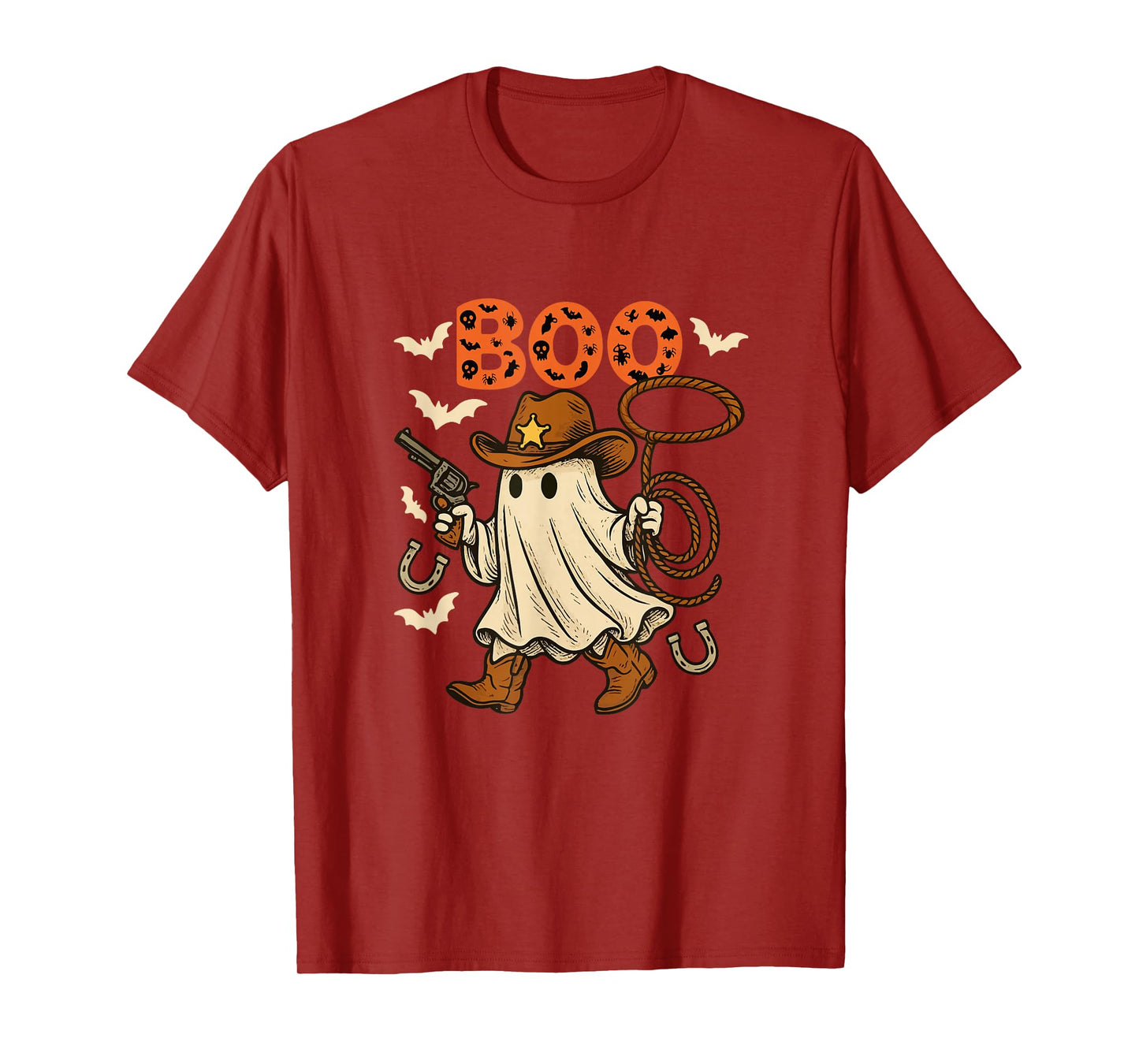 Boo Halloween Boo Ghost Costume Western Lover Family T-Shirt