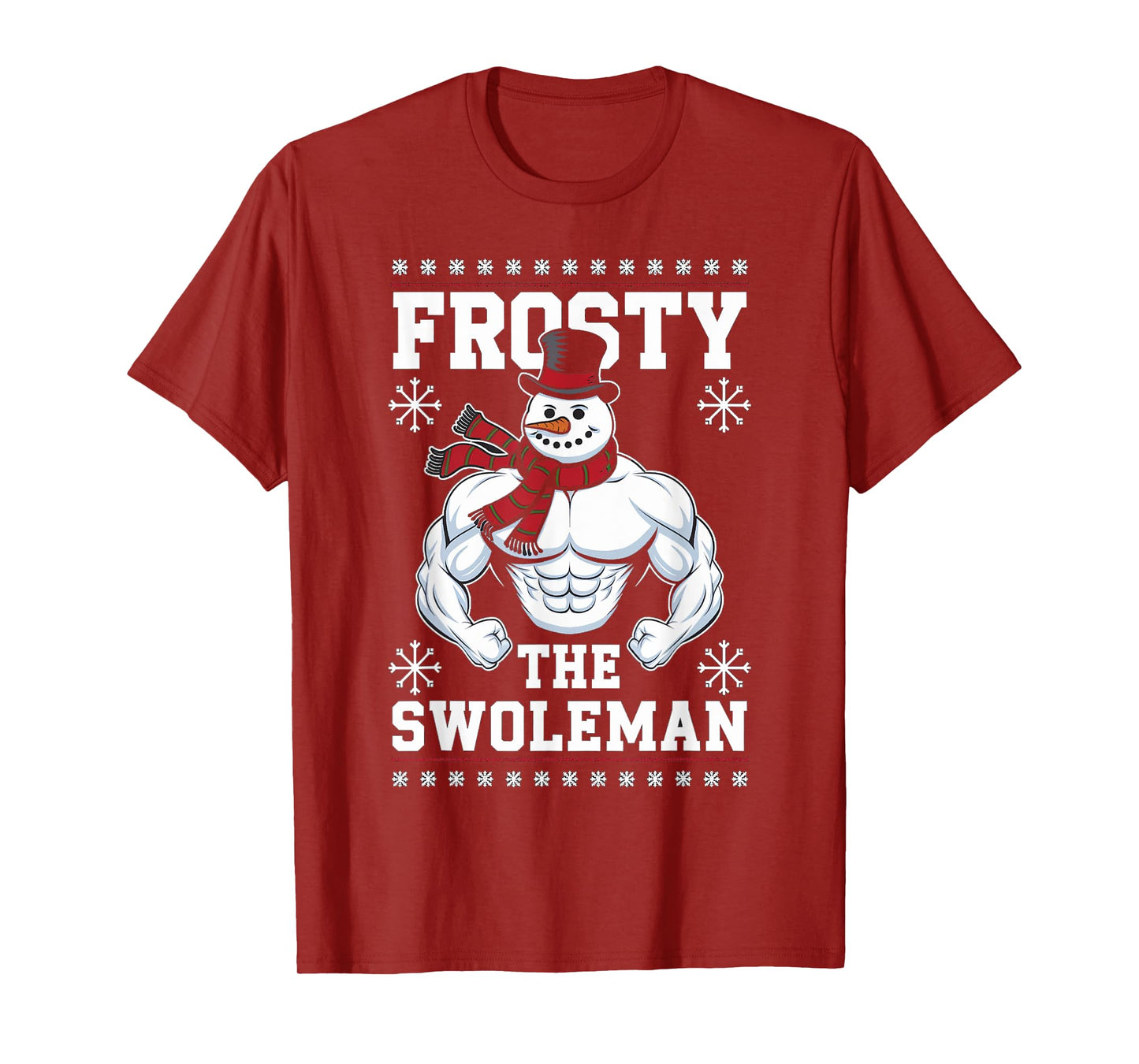 Frosty the Swoleman Christmas Gym Humor T-Shirt