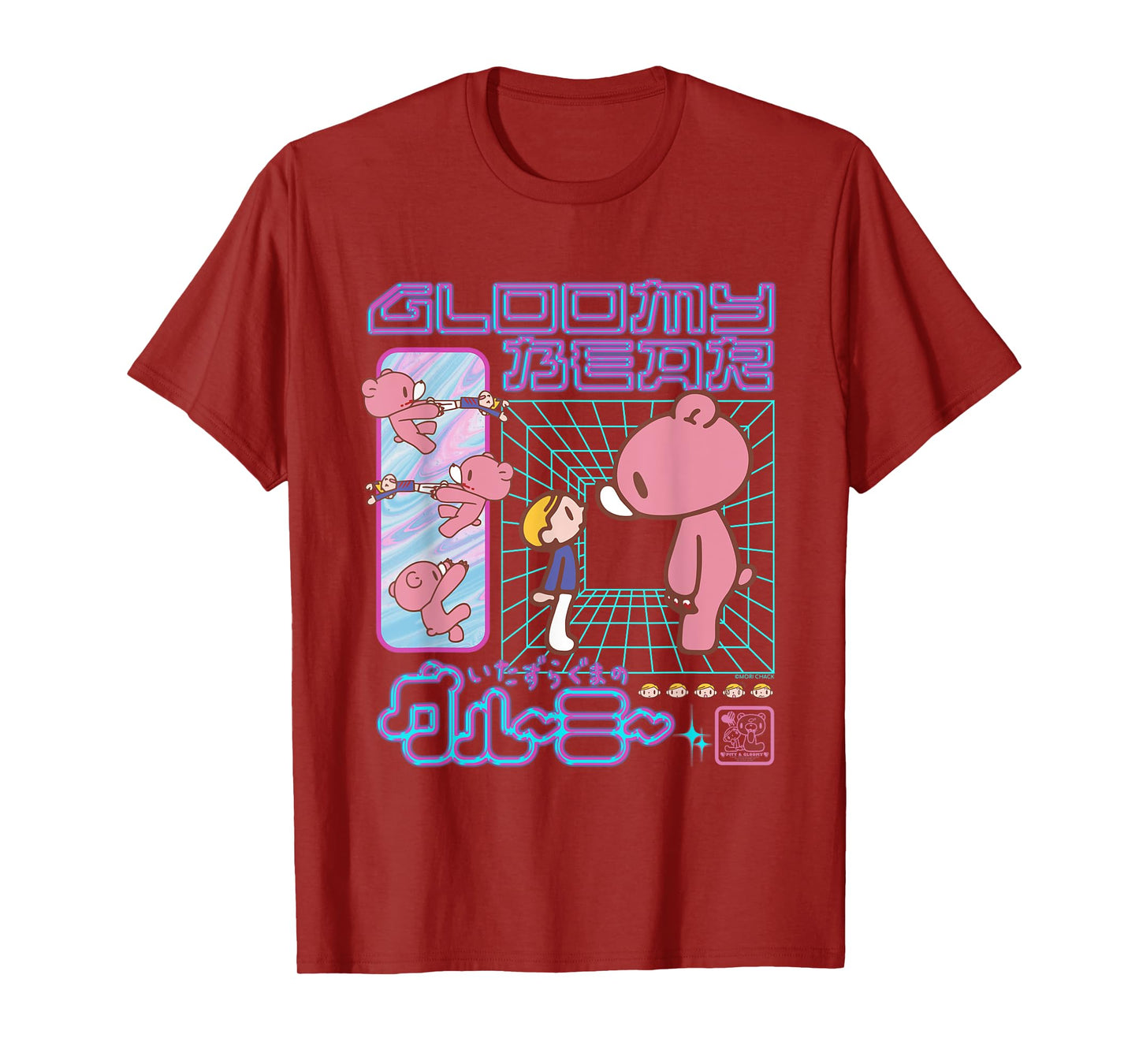 Gloomy Bear The Naughty Grizzly Retro 80's Futuristic Anime T-Shirt