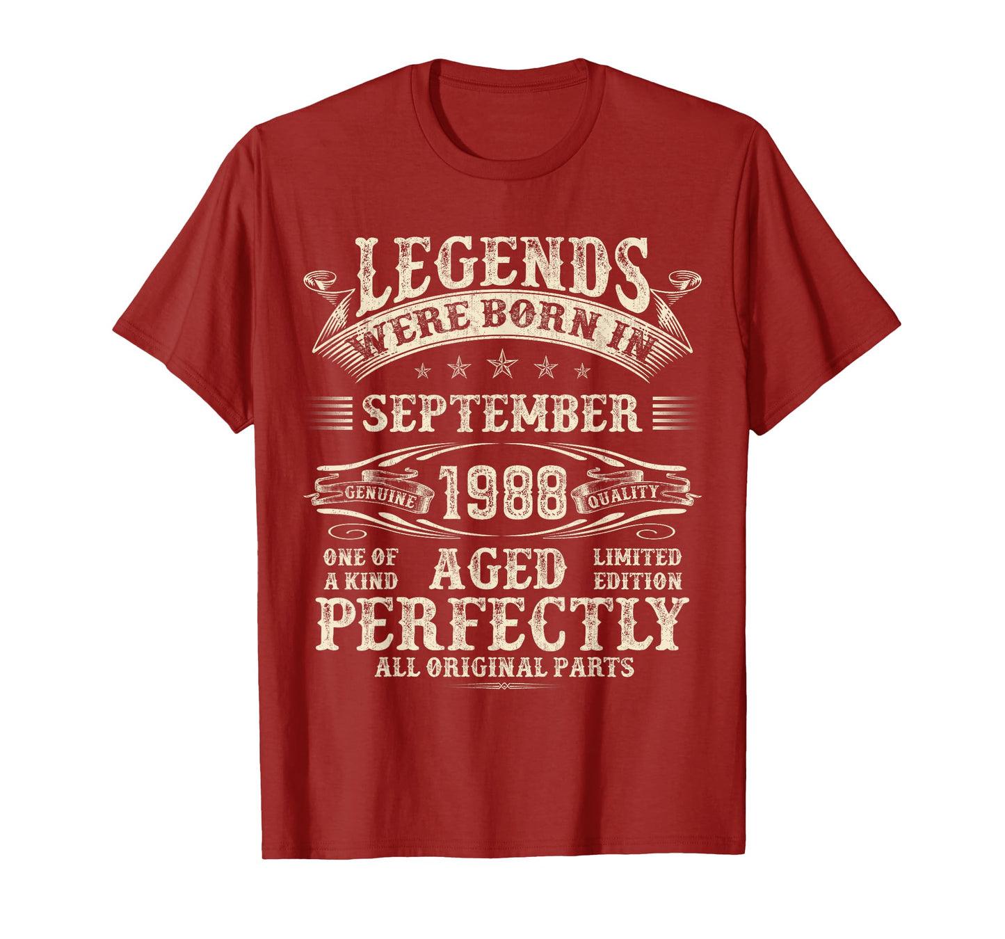 37th Birthday Gifts For Men 37 Year Old Bday September 1988 T-Shirt