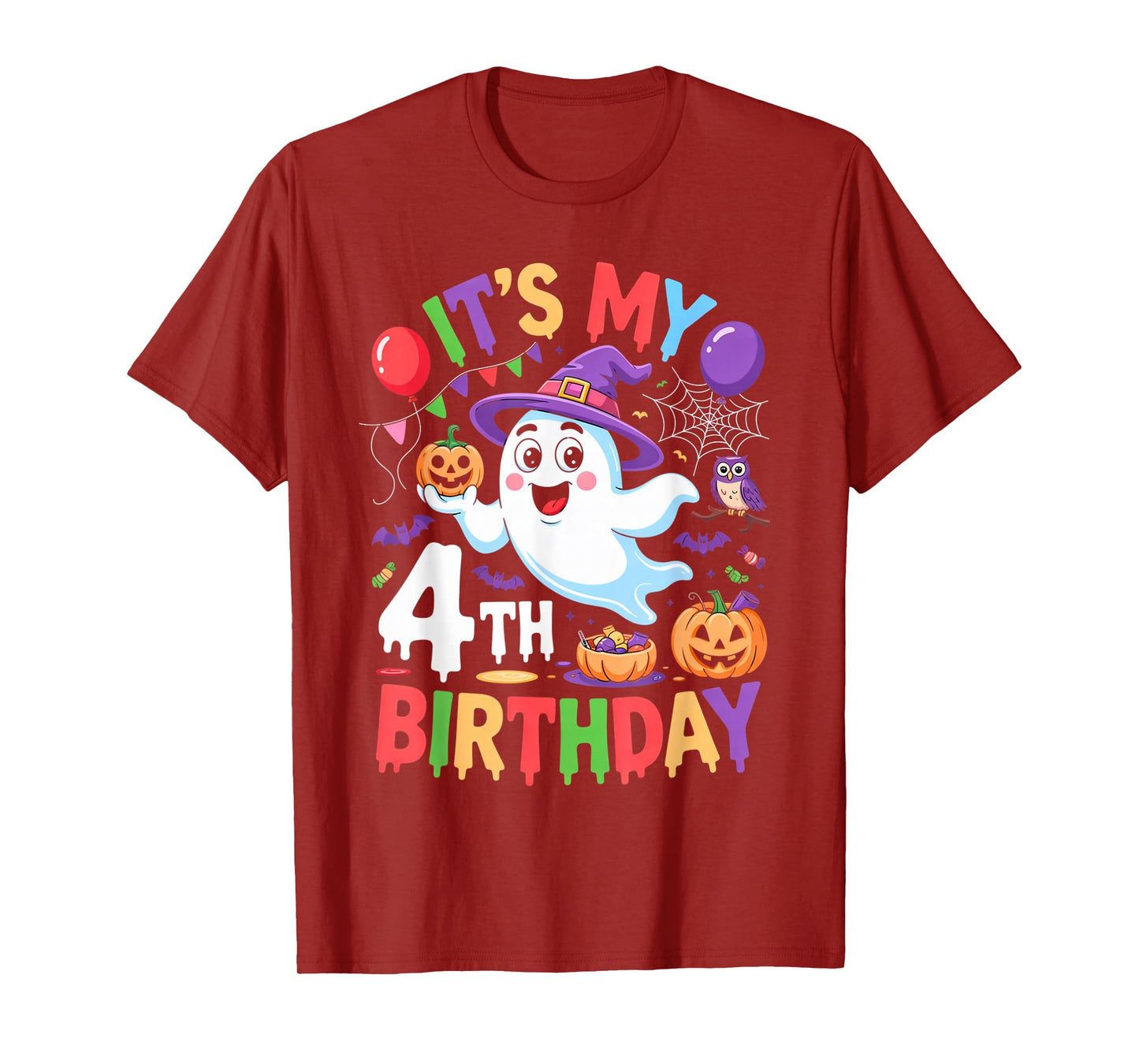 It’s My 4th Birthday Ghost Halloween Outfit for Kids Party T-Shirt