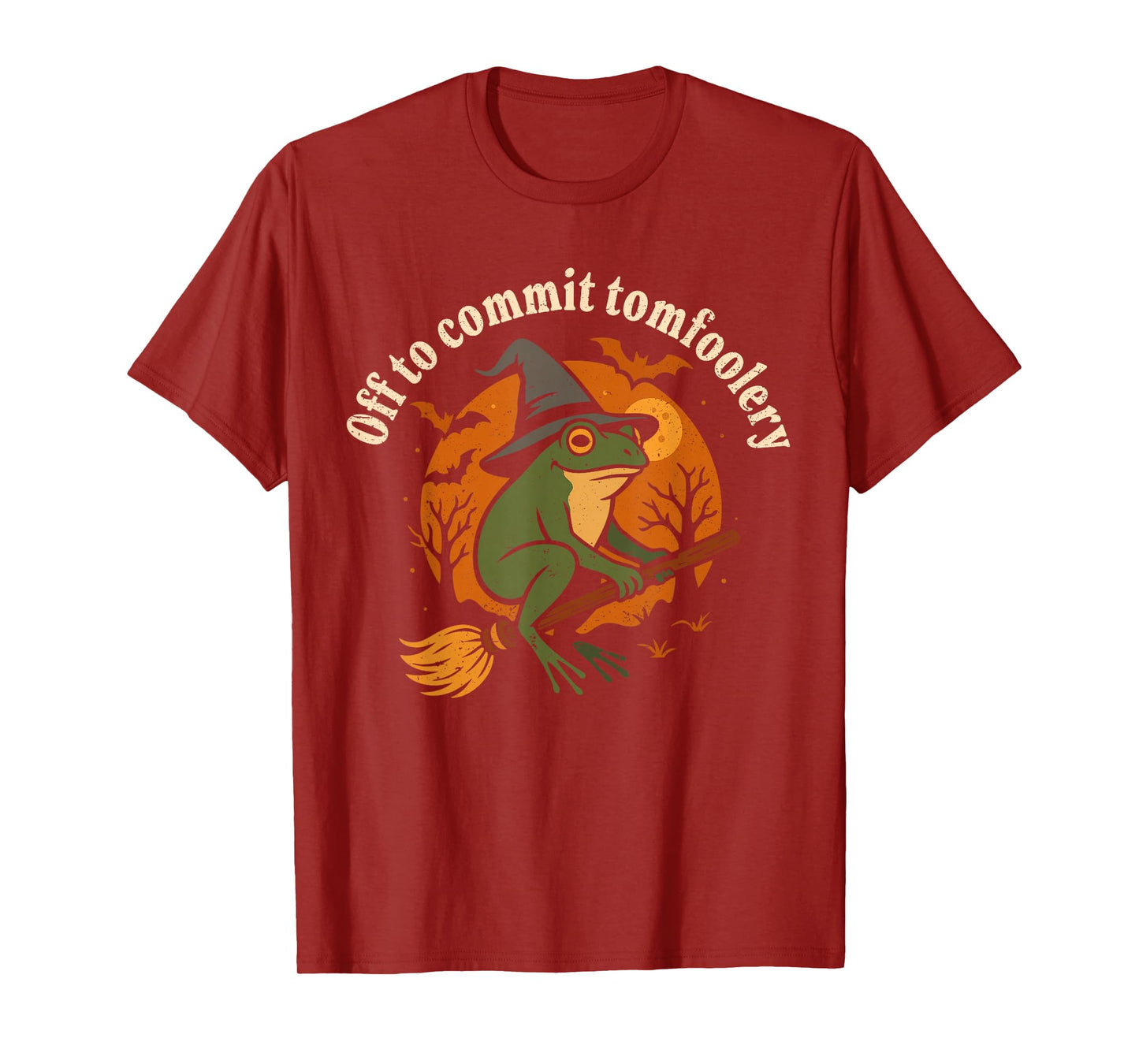 Tomfoolery Off to Commit Tom Foolery Green Frog Witch T-Shirt