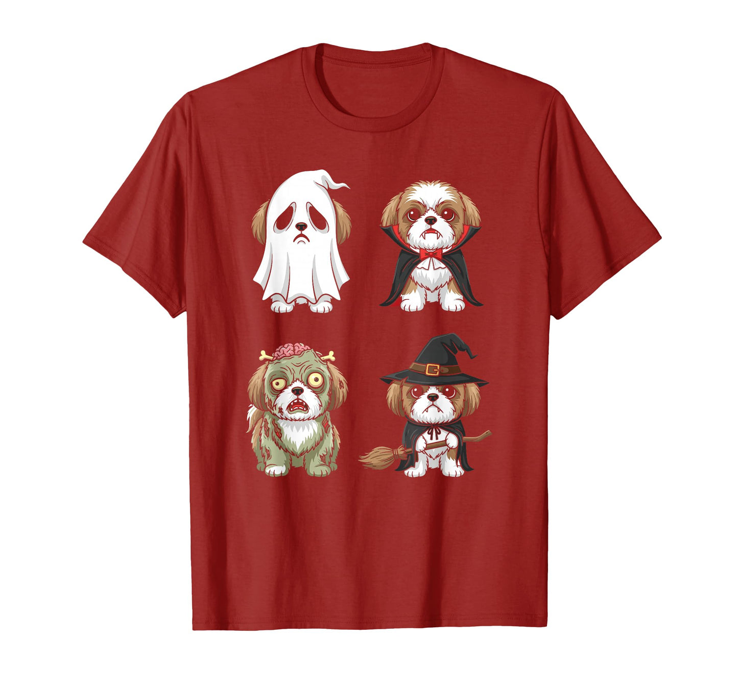 Halloween Dog Costumes Graphic Ghost Vampire Zombie Witch T-Shirt