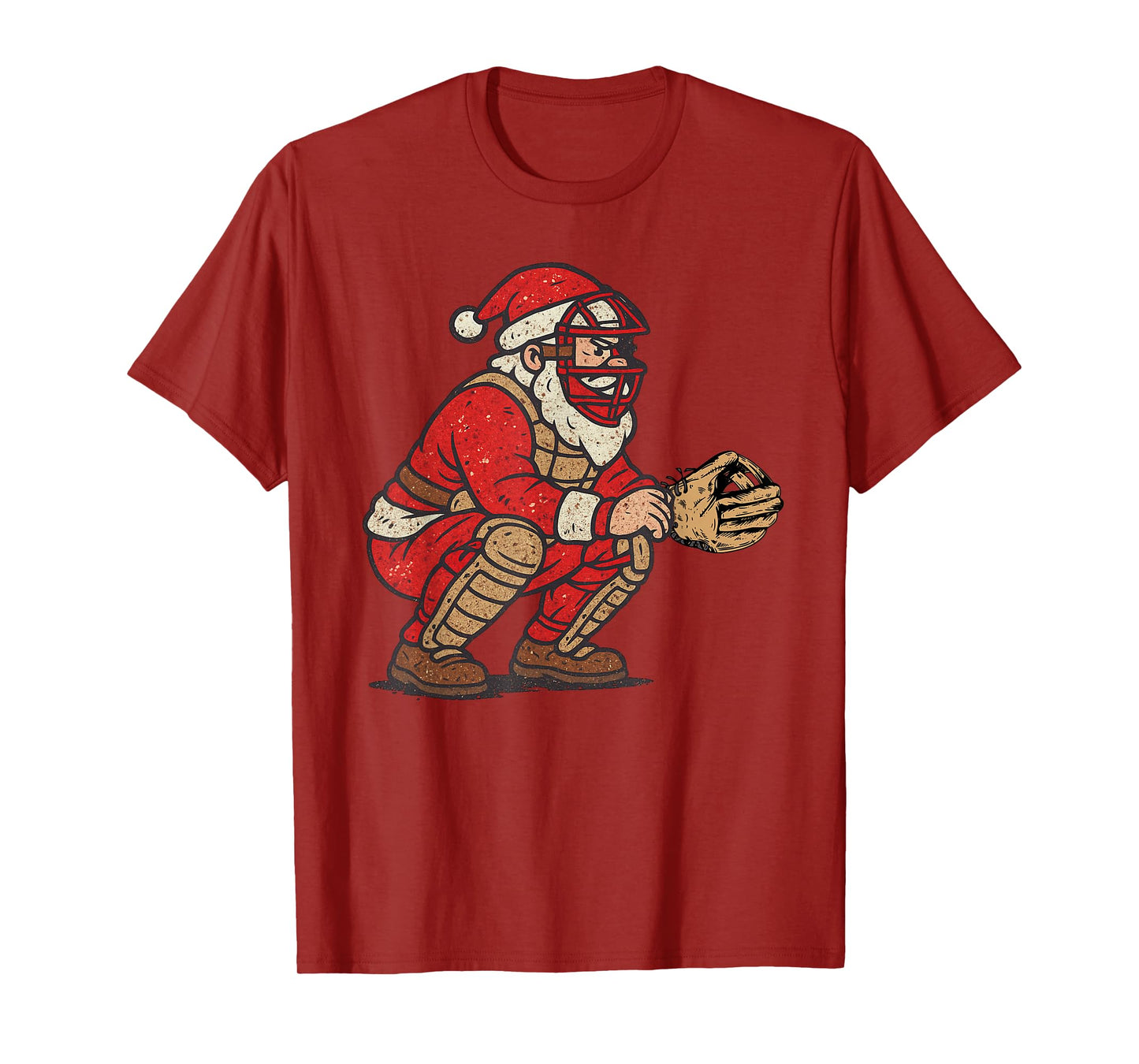 Santa Claus Playing Baseball Xmas Holiday Funny Christmas T-Shirt