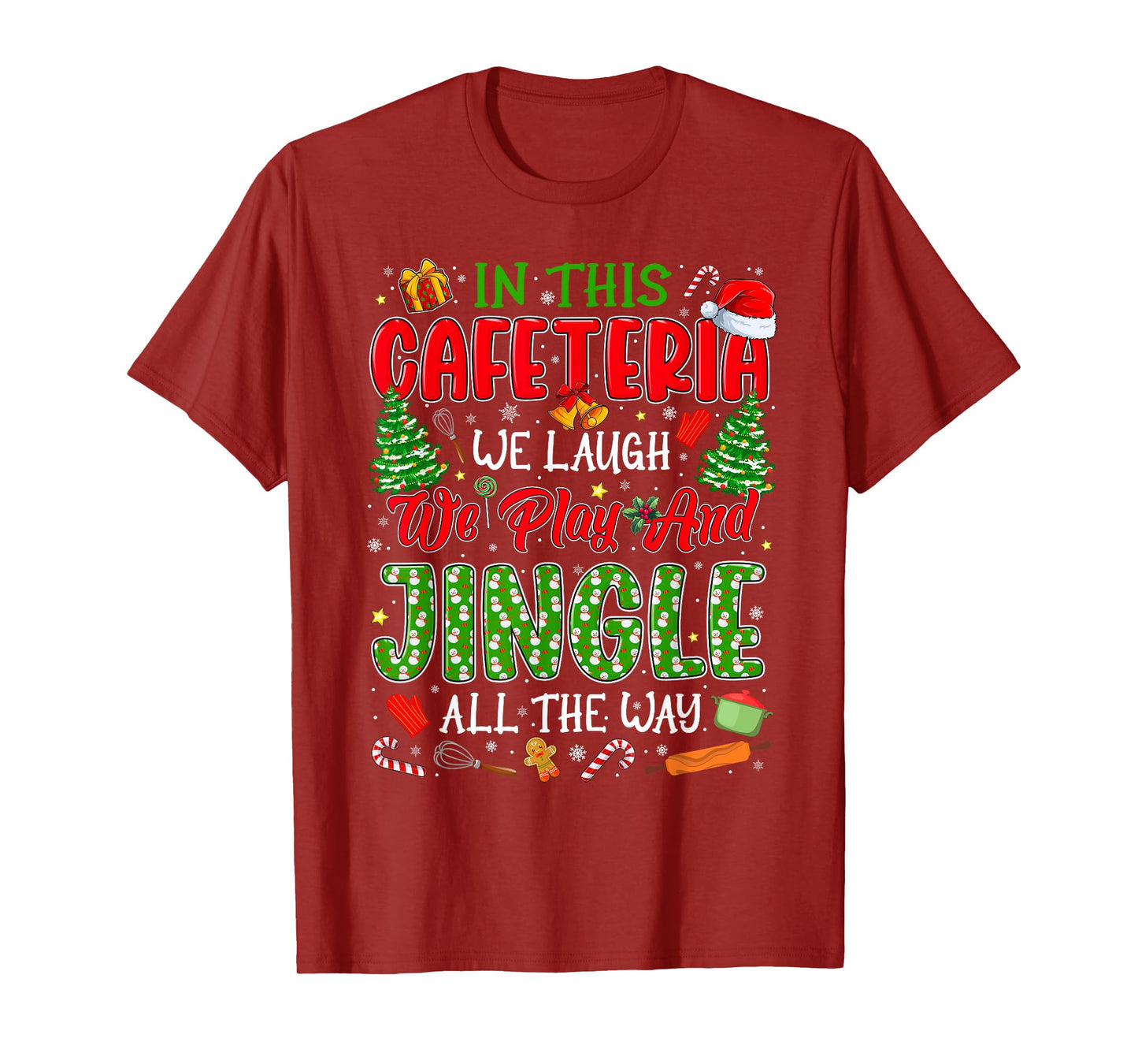 Funny Cafeteria Christmas Lunch Lady Ugly Christmas Sweaters T-Shirt
