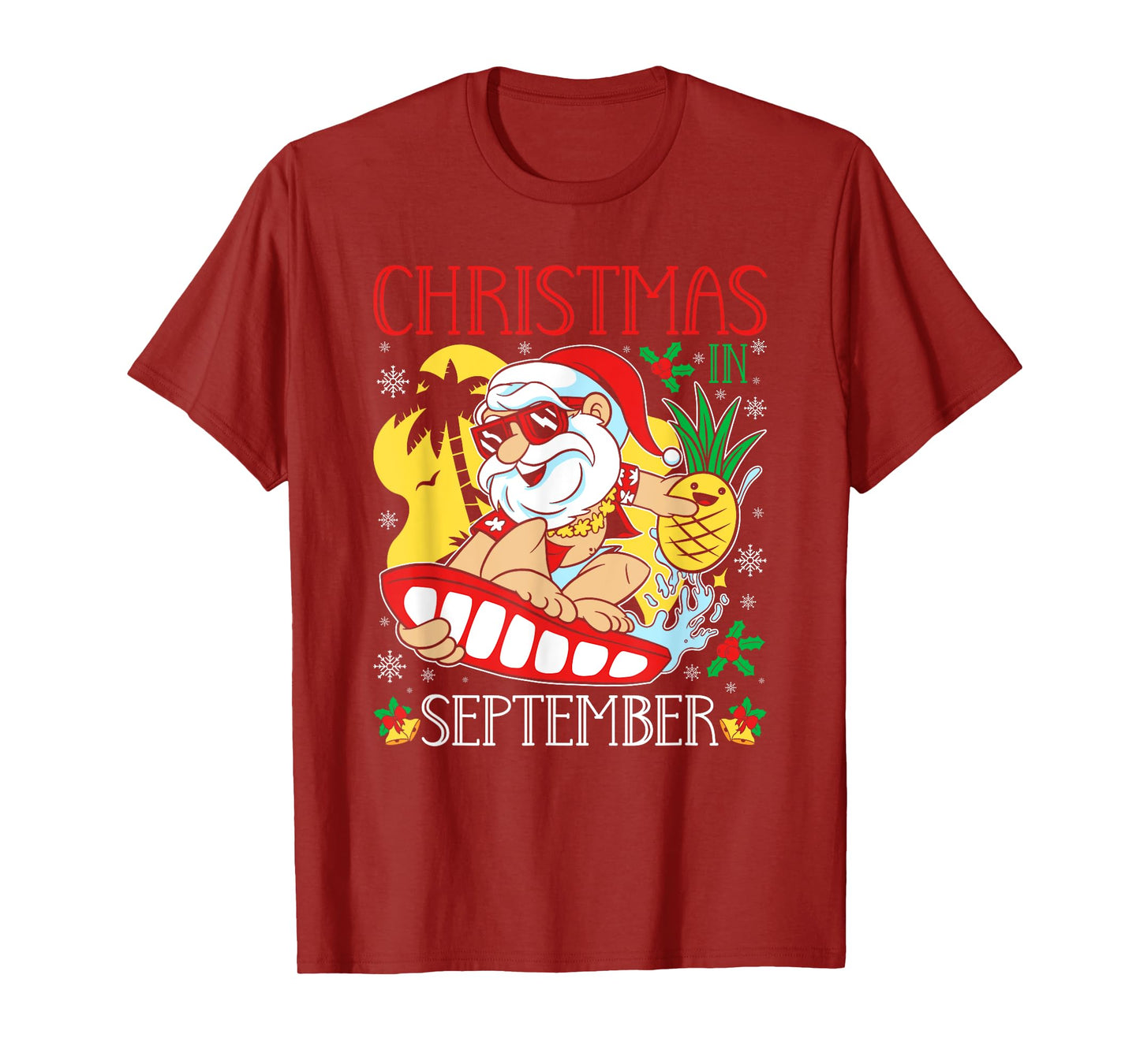 Christmas in September Hawaiian Tropical Santa T-Shirt