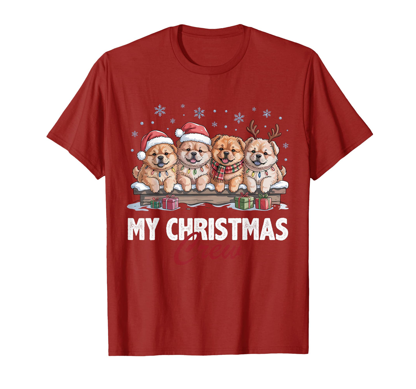Chow Chow Christmas Crew Funny Dog Lovers Holiday Pajama T-Shirt