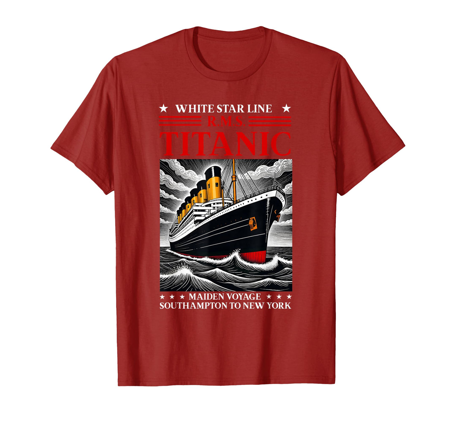 Titanic White Star Line RMS Ship Boat Stuff Boys Kids Men T-Shirt