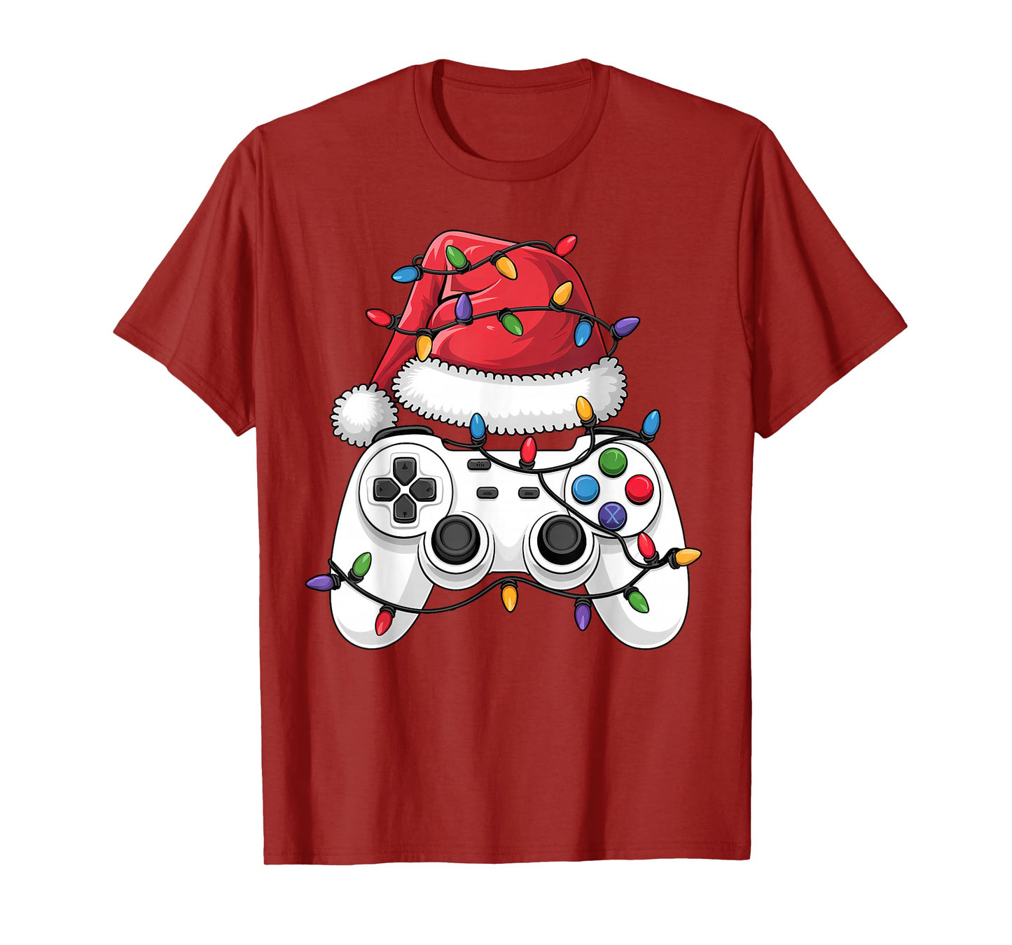 Christmas Video Game Controller Hat Santa Gamer Boy Teen Kid T-Shirt