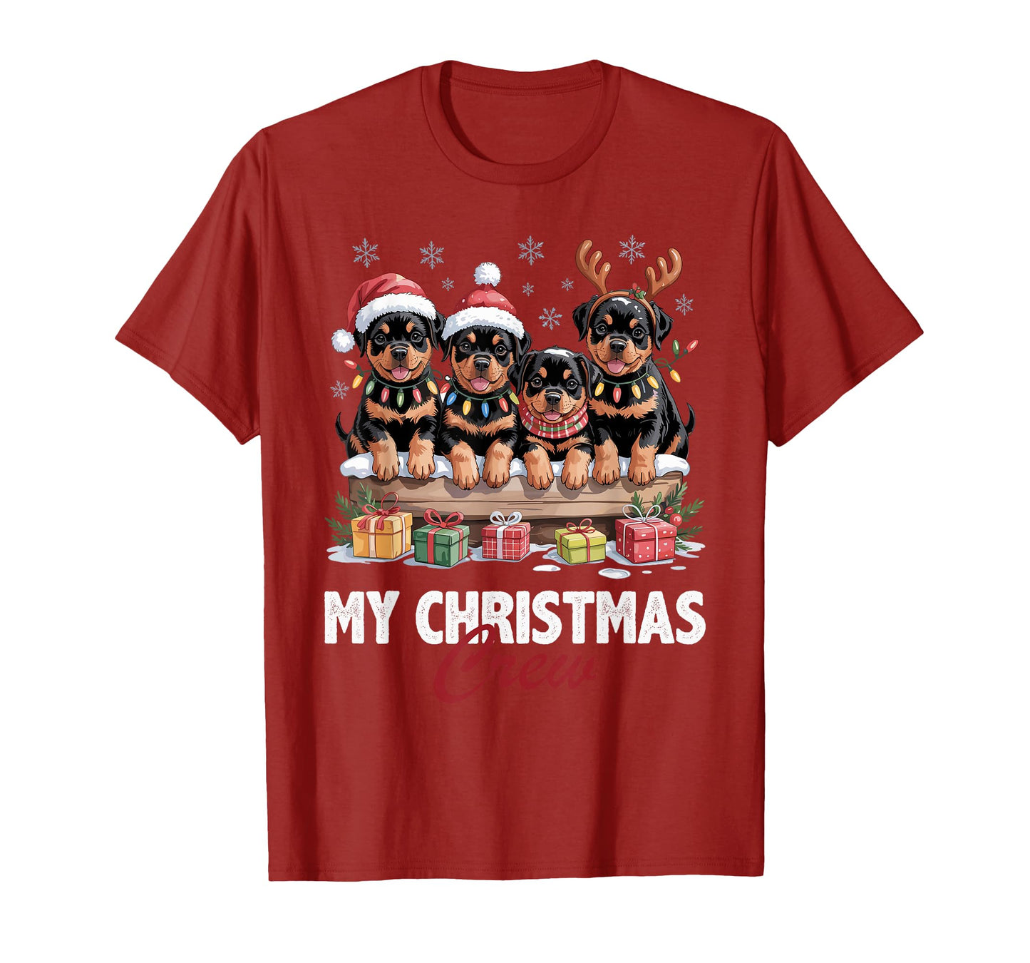 Rottweiler Christmas Crew Funny Dog Lovers Holiday Pajama T-Shirt