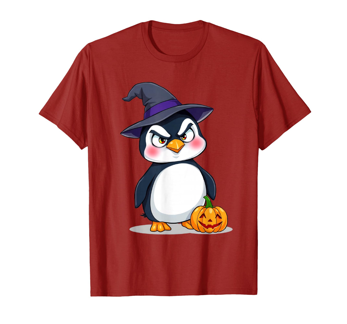 Halloween Penguin Cartoon with Pumpkin T-Shirt