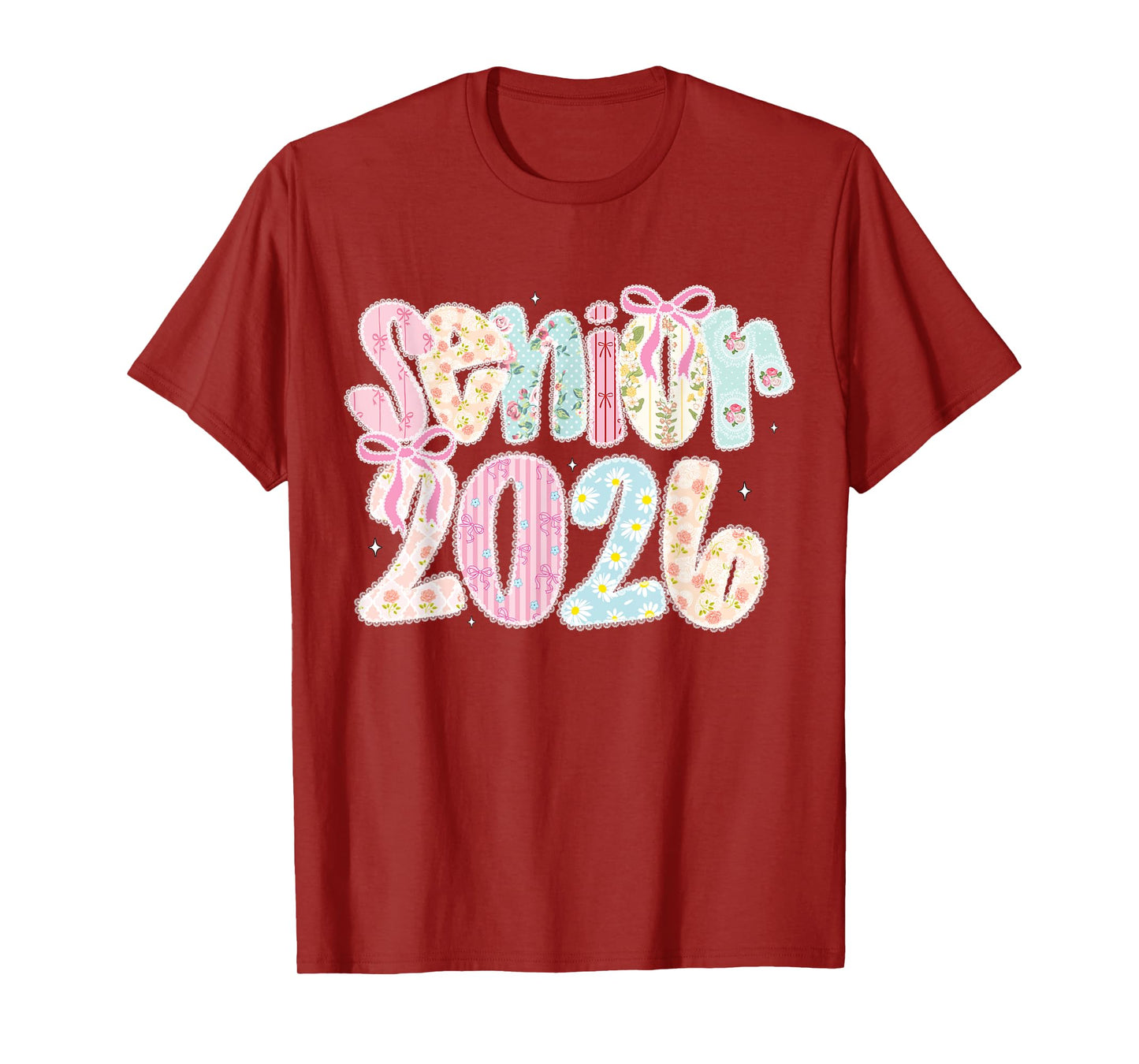 Coquette Lace Floral Pastel Senior 2026 Senior 26 Graduation T-Shirt