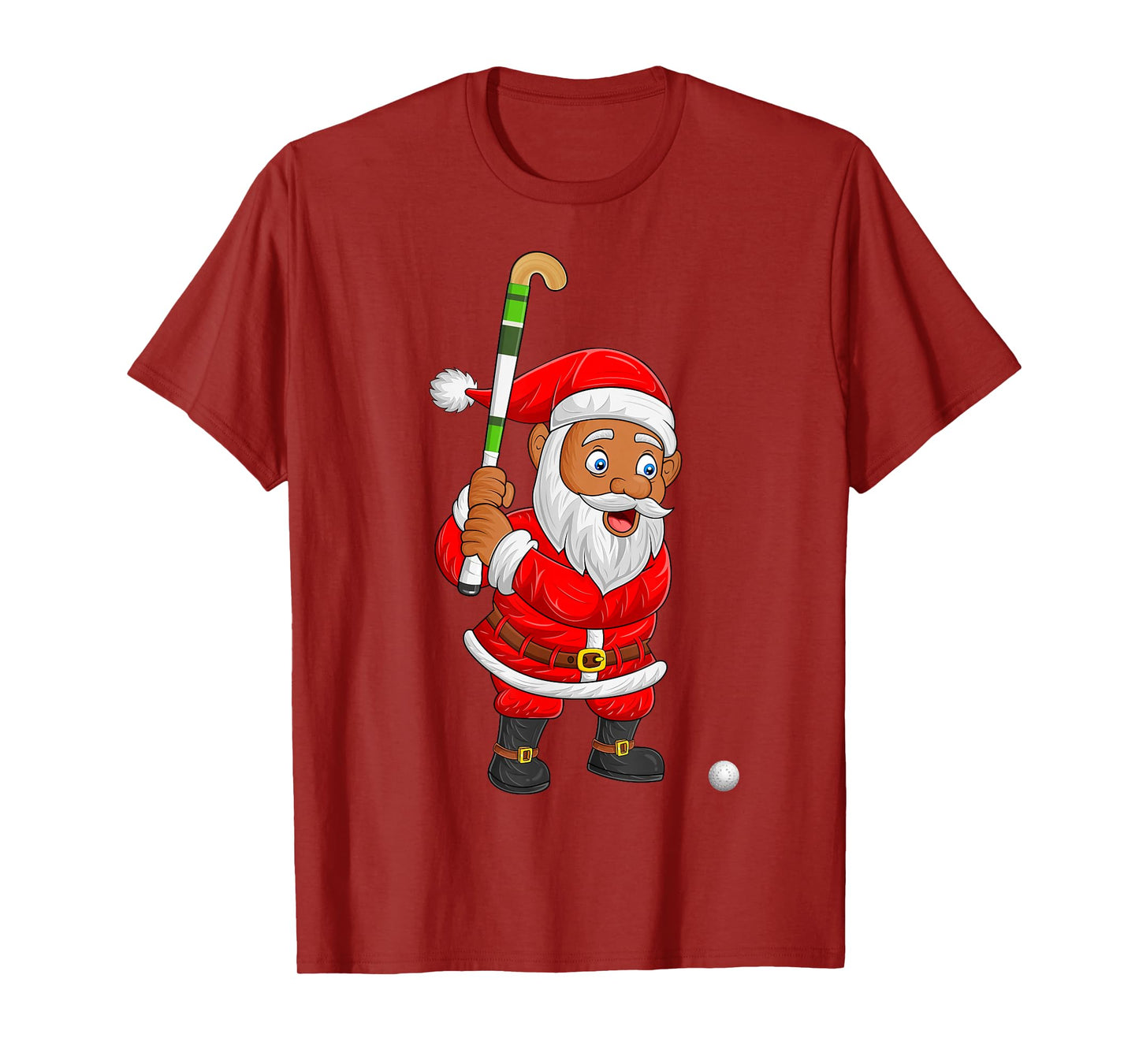 Hockey Player Santa Funny Christmas Pajamas Men Women T-Shirt