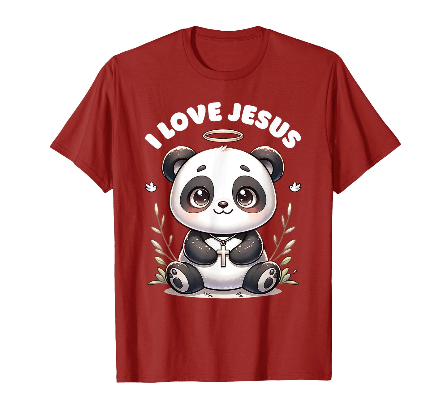 Cute Christian Panda I Love Jesus Panda Bear for kids T-Shirt
