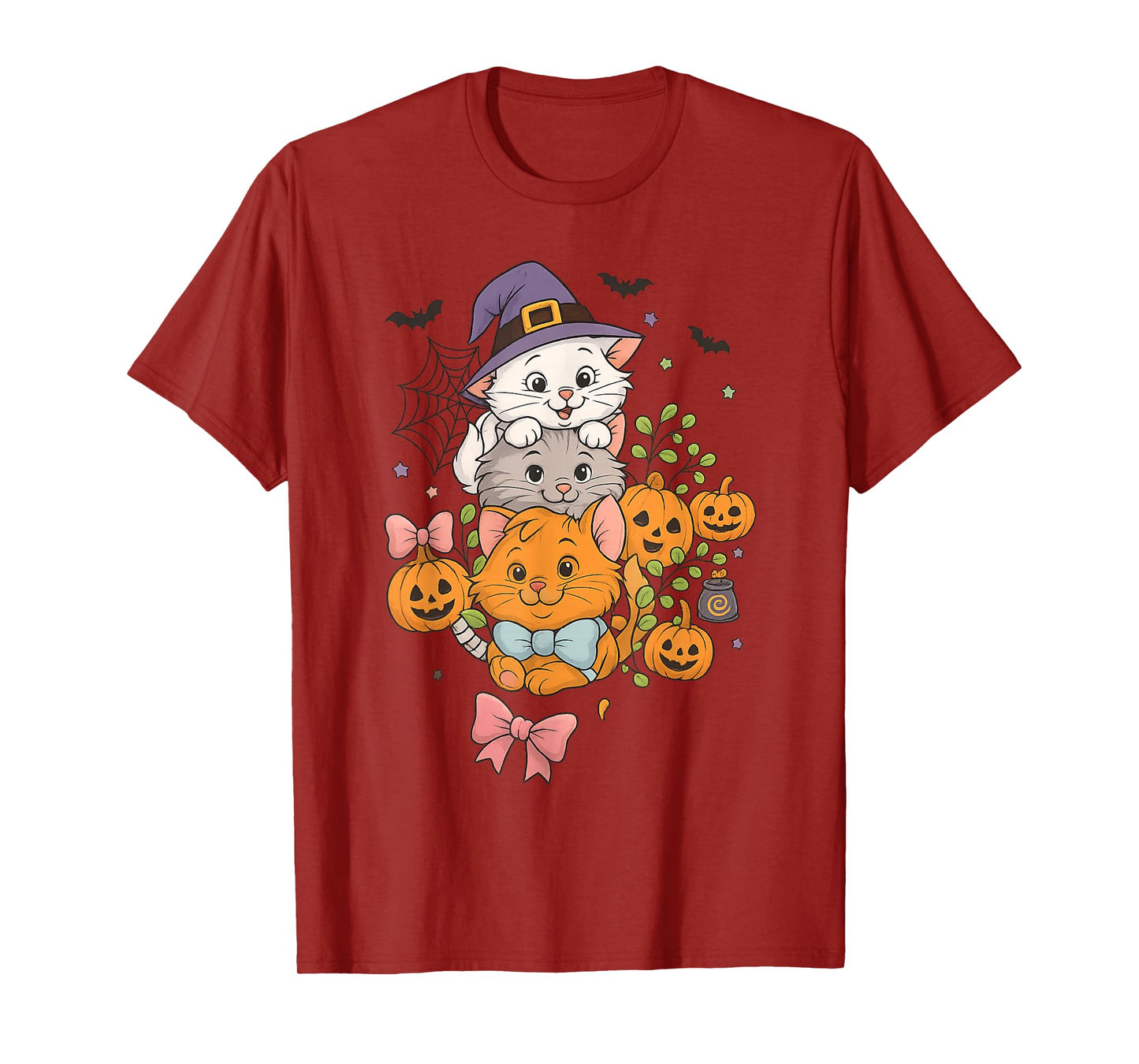 Cute Halloween Cats Kawaii Witch Kitty Pumpkin Cat Lovers T-Shirt